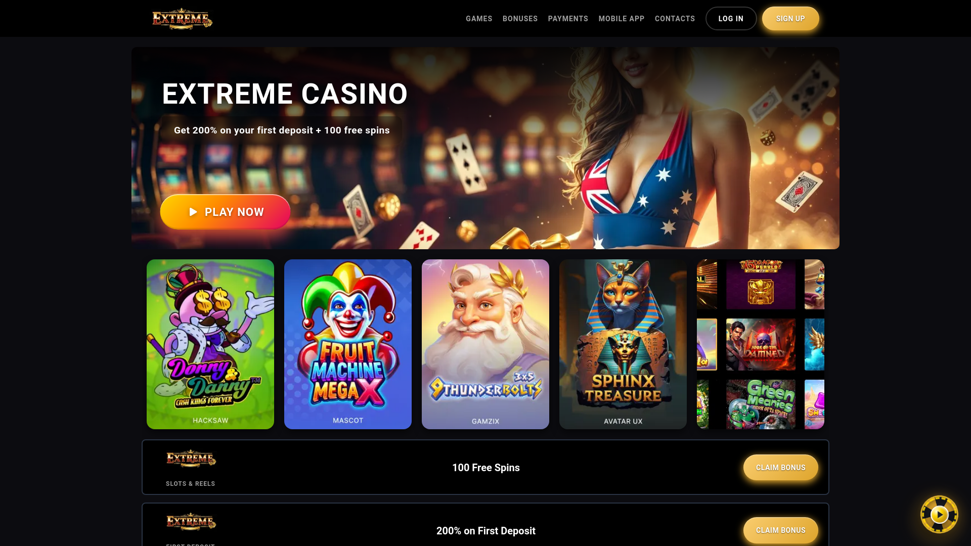 website screenshot of https://extreamecasino-com.pages.dev/