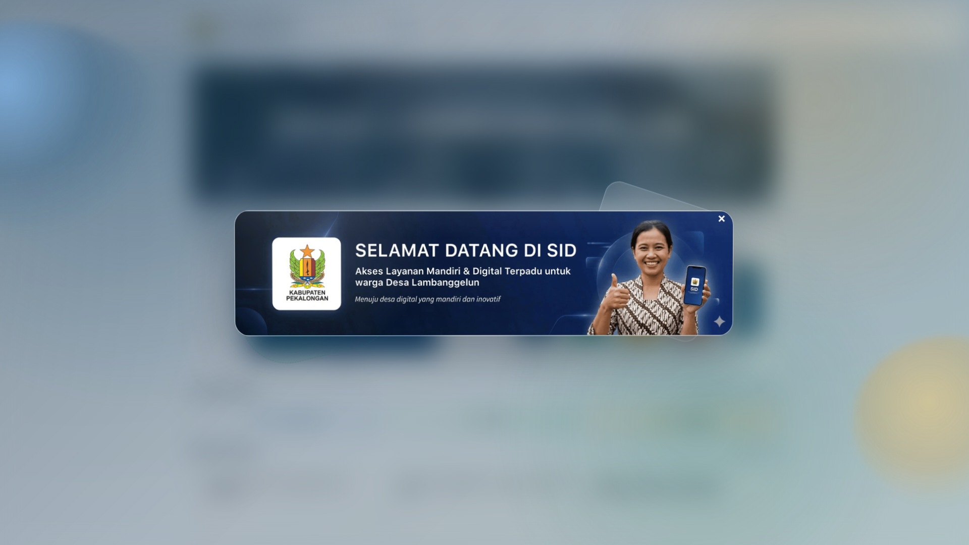 website screenshot of https://desalambanggelun.web.id