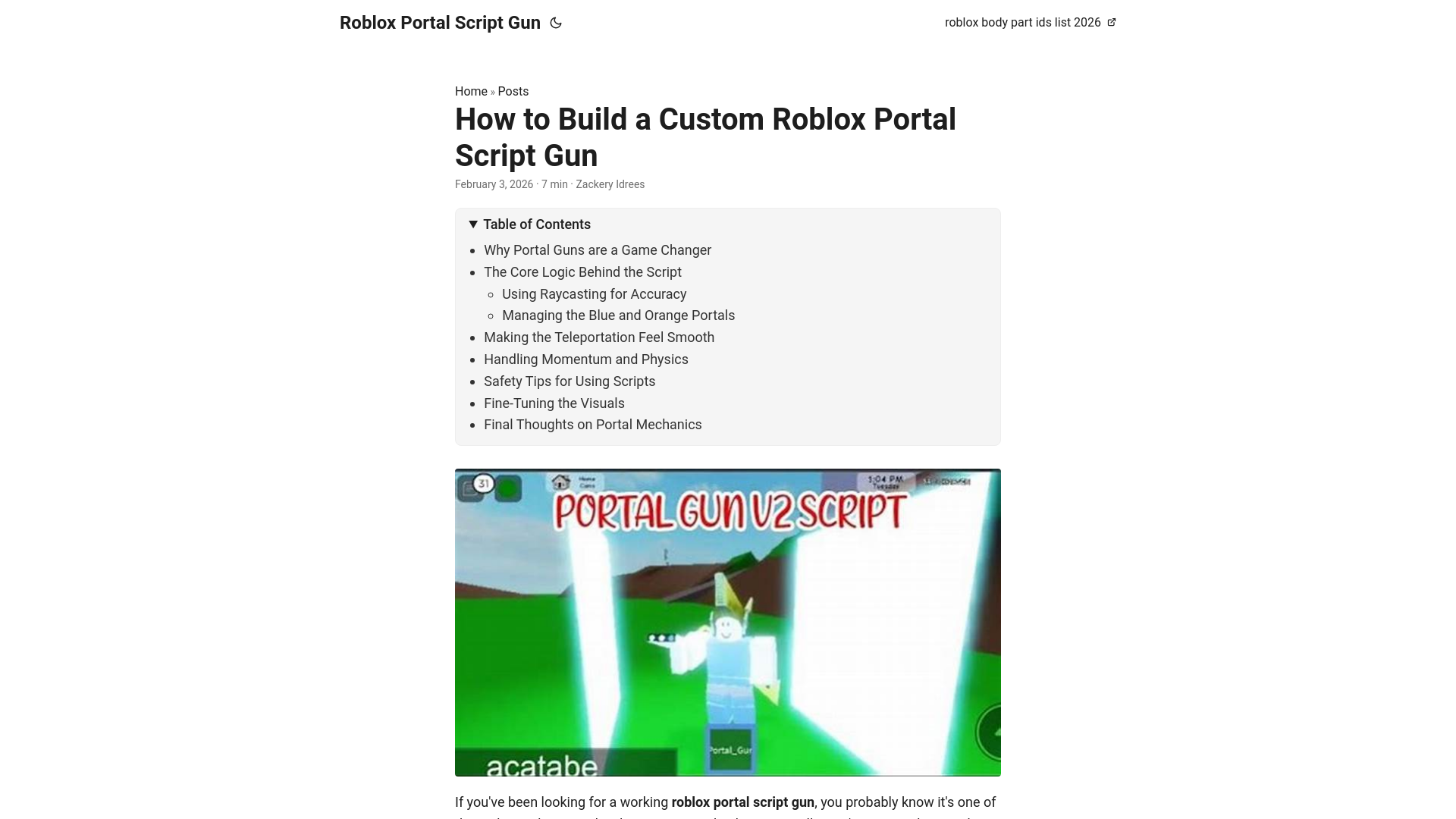 website screenshot of https://roblox-portal-script-gun.pages.dev/