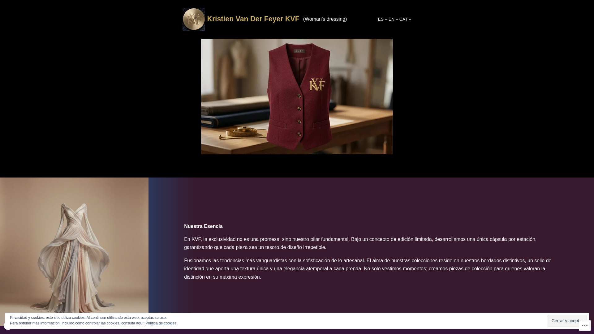website screenshot of https://kristienvanderfeyer.com/