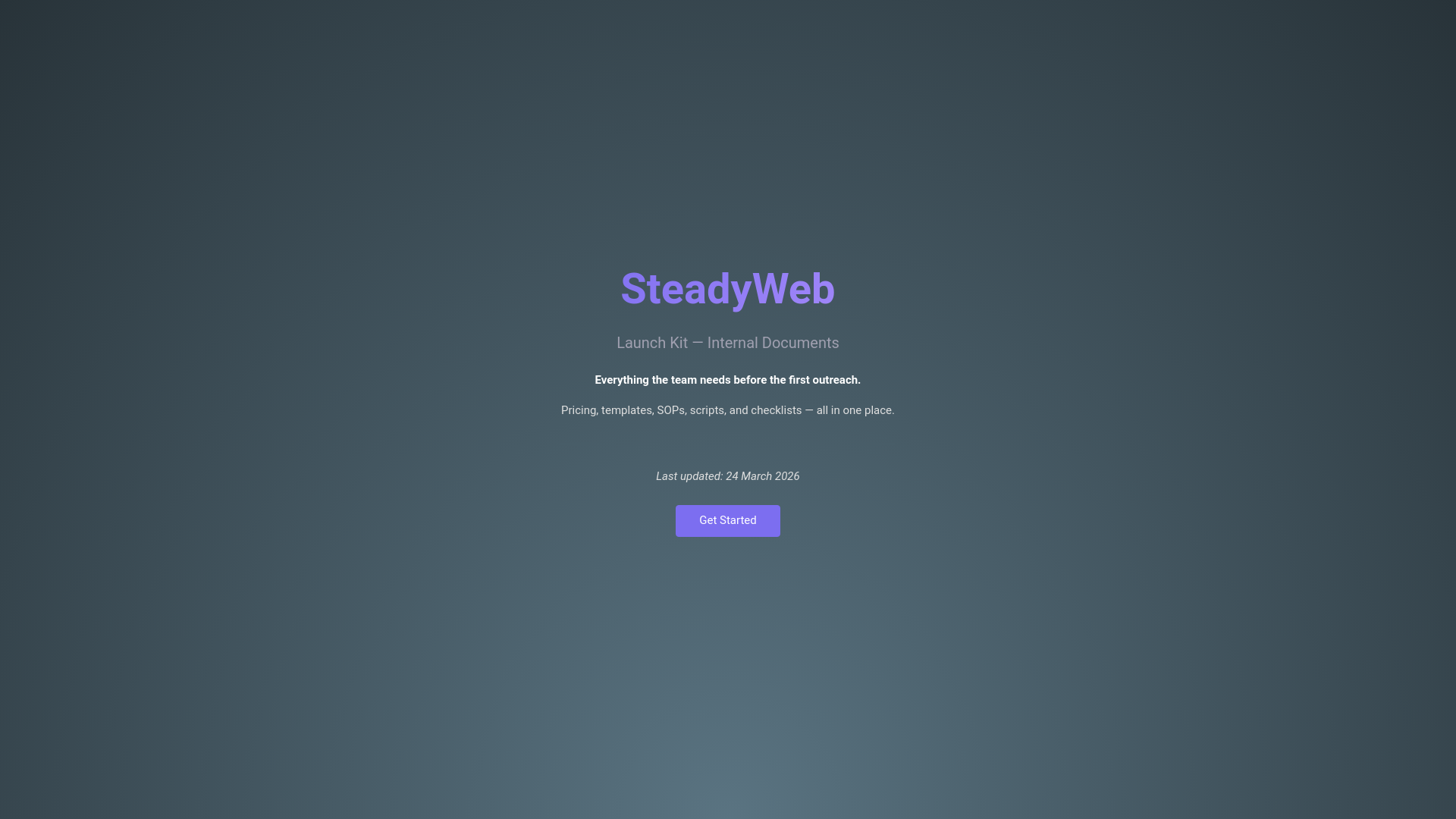 website screenshot of https://steadyweb-launch-kit.pages.dev/