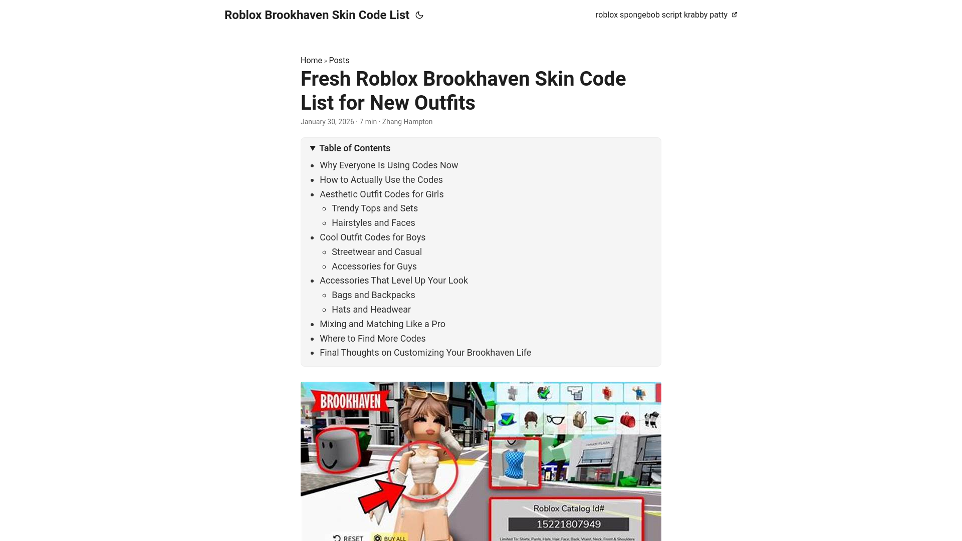 website screenshot of https://roblox-brookhaven-skin-code-list.pages.dev/