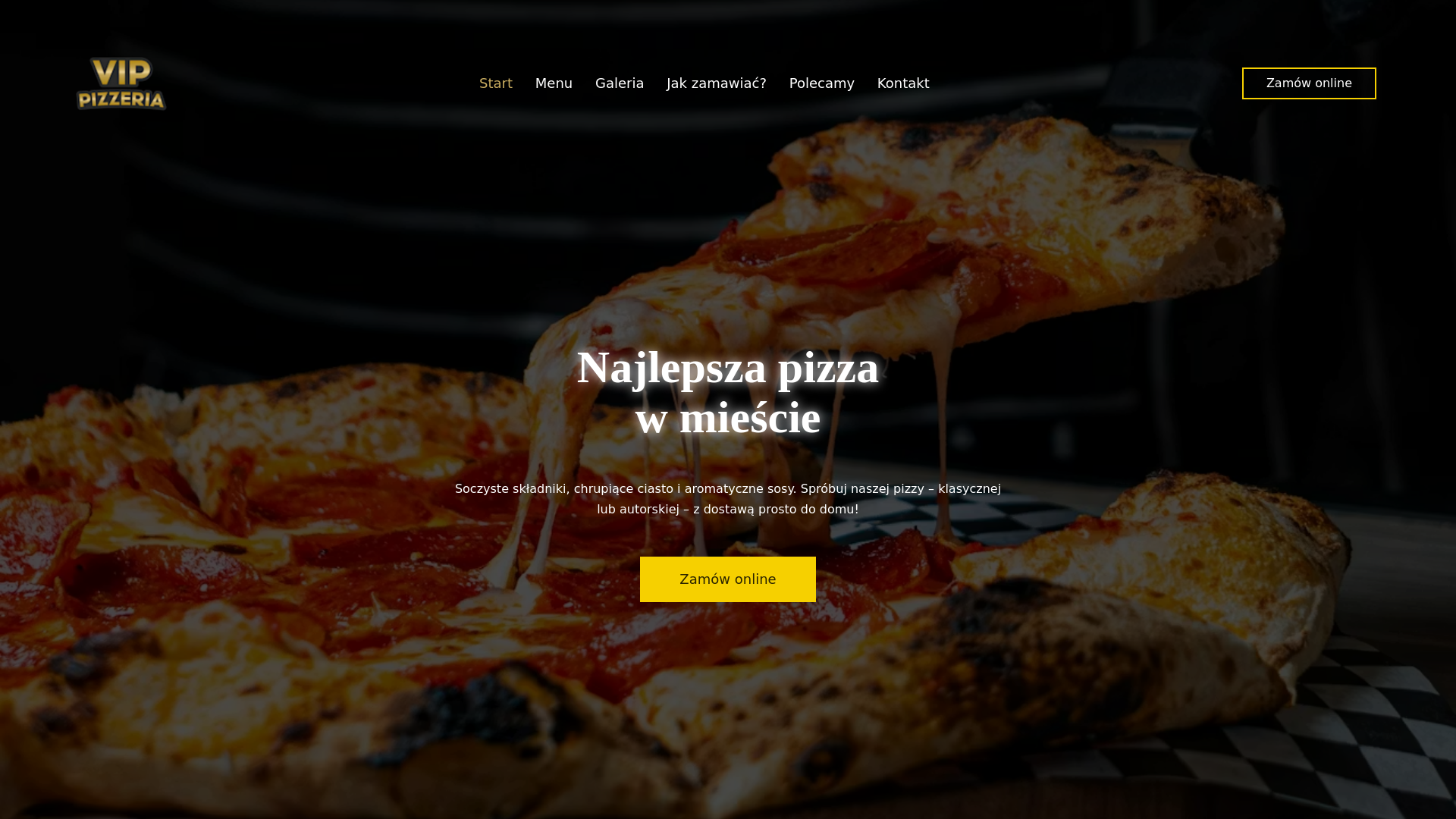 website screenshot of https://pizzeriavip.com.pl/