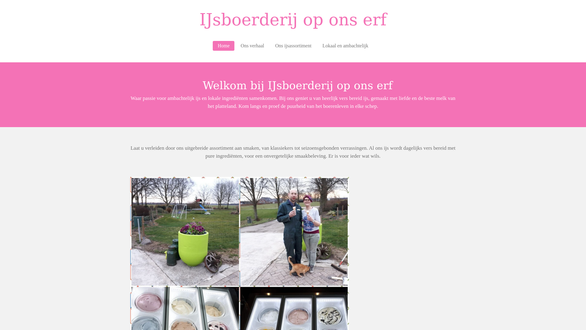 website screenshot of https://ijsboerderijoponserf.nl/
