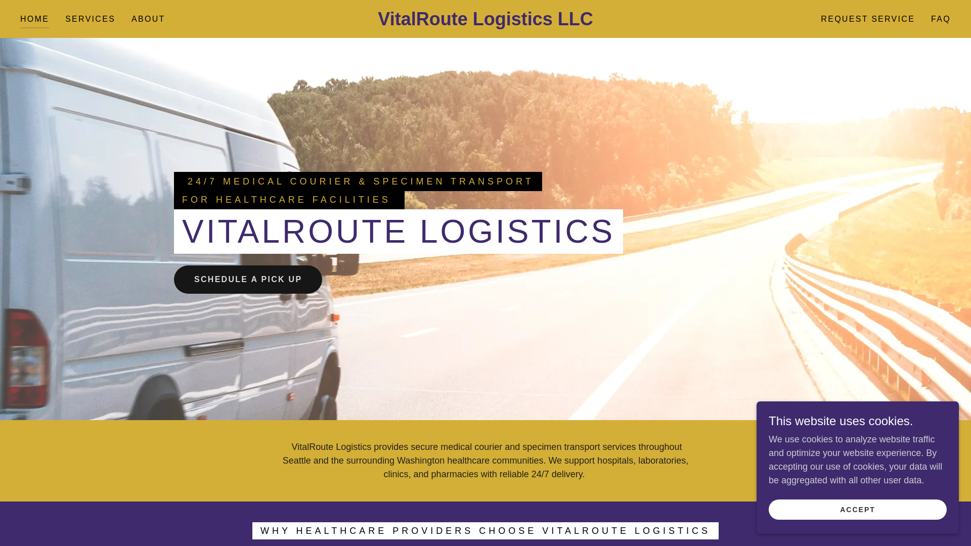 website screenshot of https://vitalroutelogistics.net/