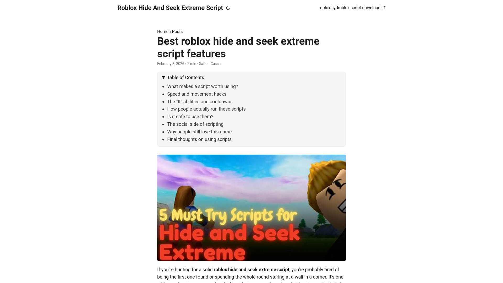 website screenshot of https://roblox-hide-and-seek-extreme-script.pages.dev/