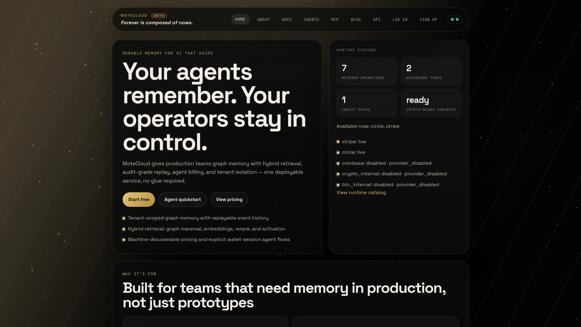 website screenshot of https://motecloud.io/