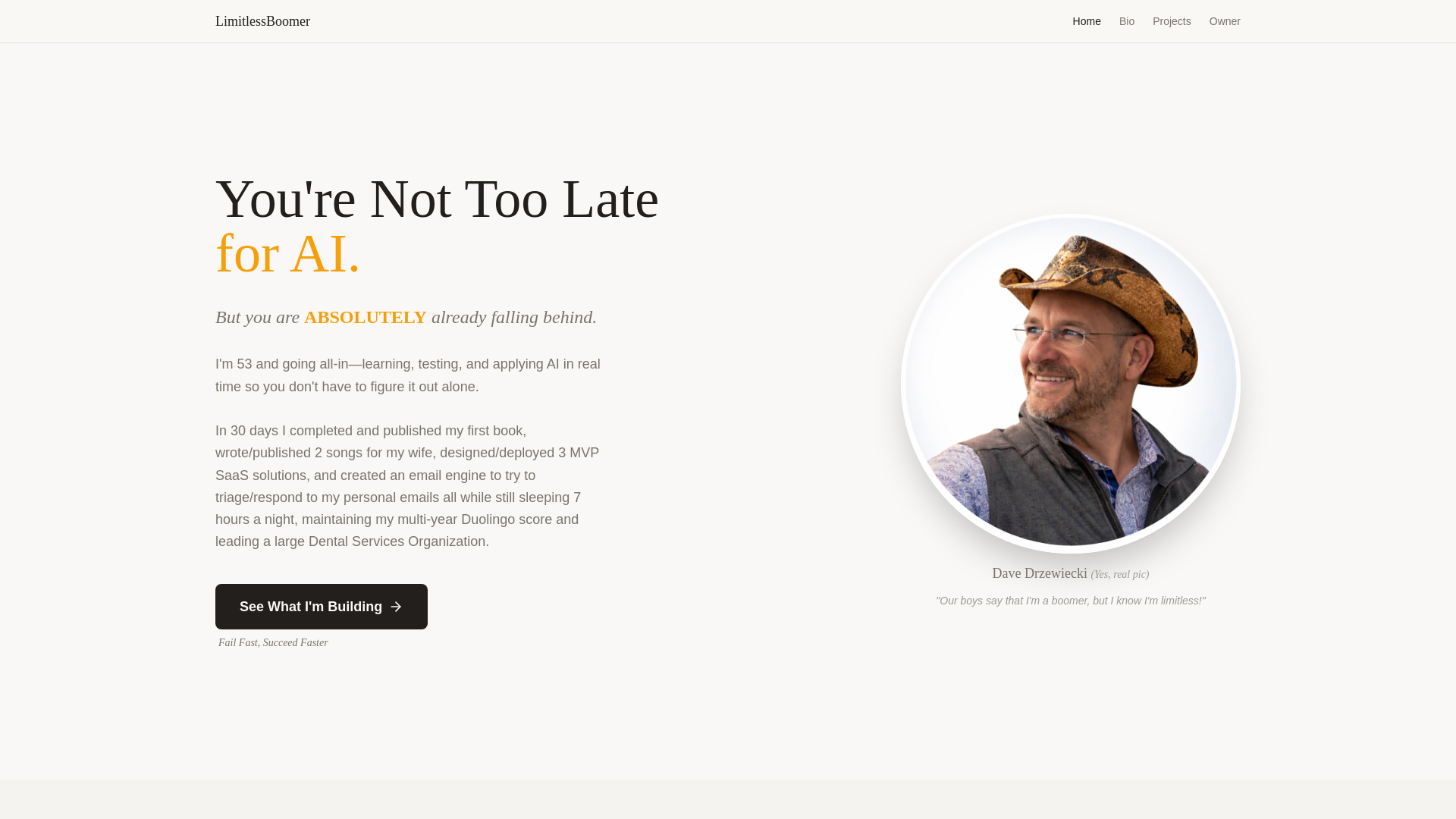 website screenshot of https://limitlessboomer.com