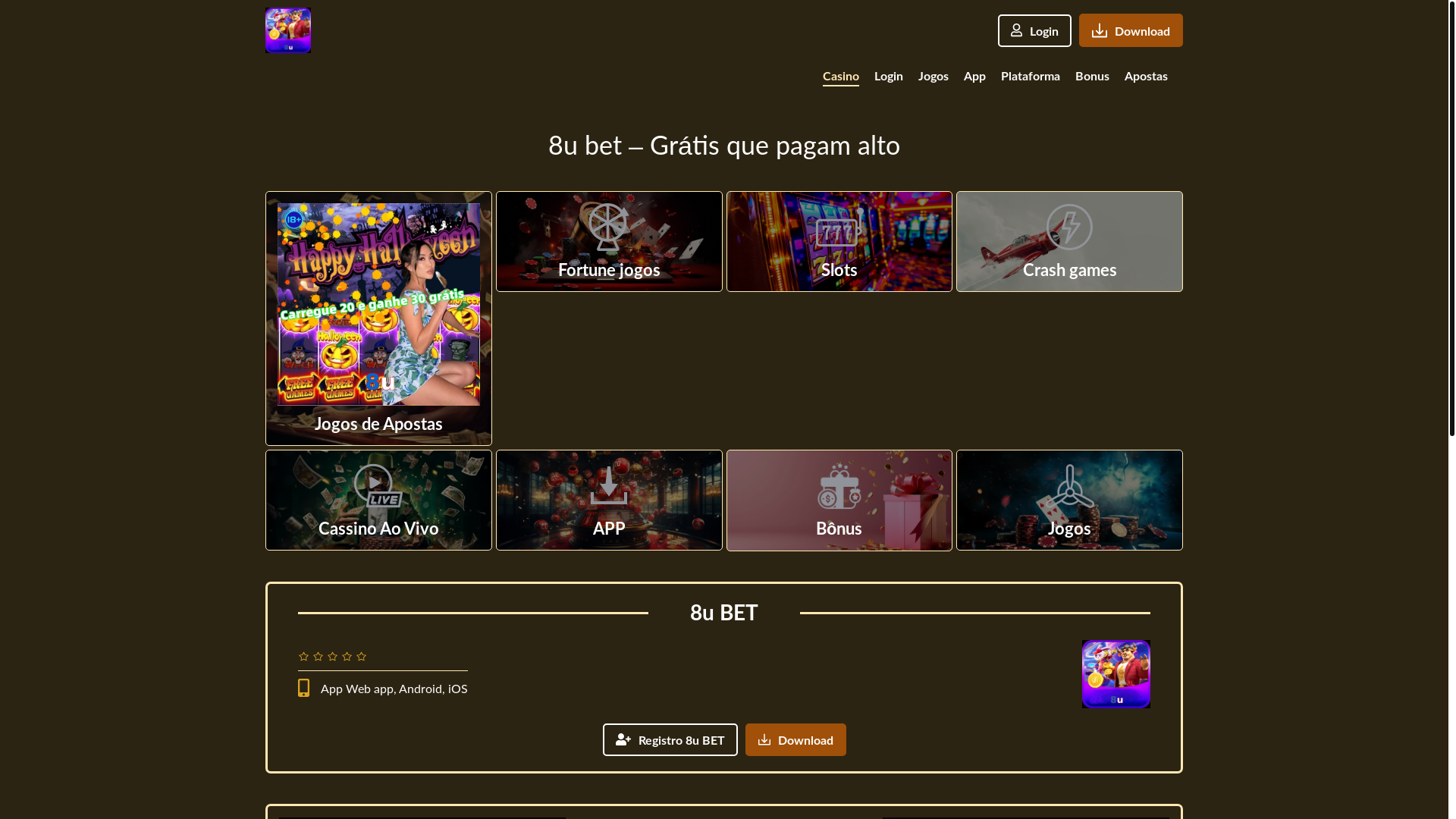 website screenshot of https://8uplataforma.com/