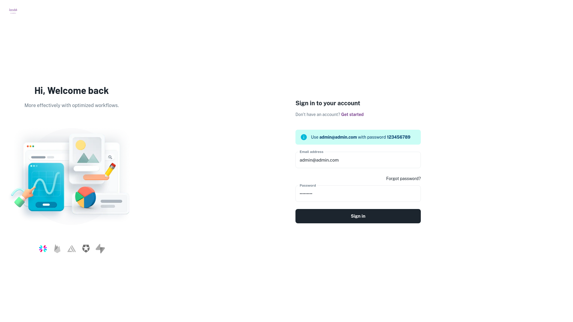 website screenshot of https://jamalek-dashboard.pages.dev/