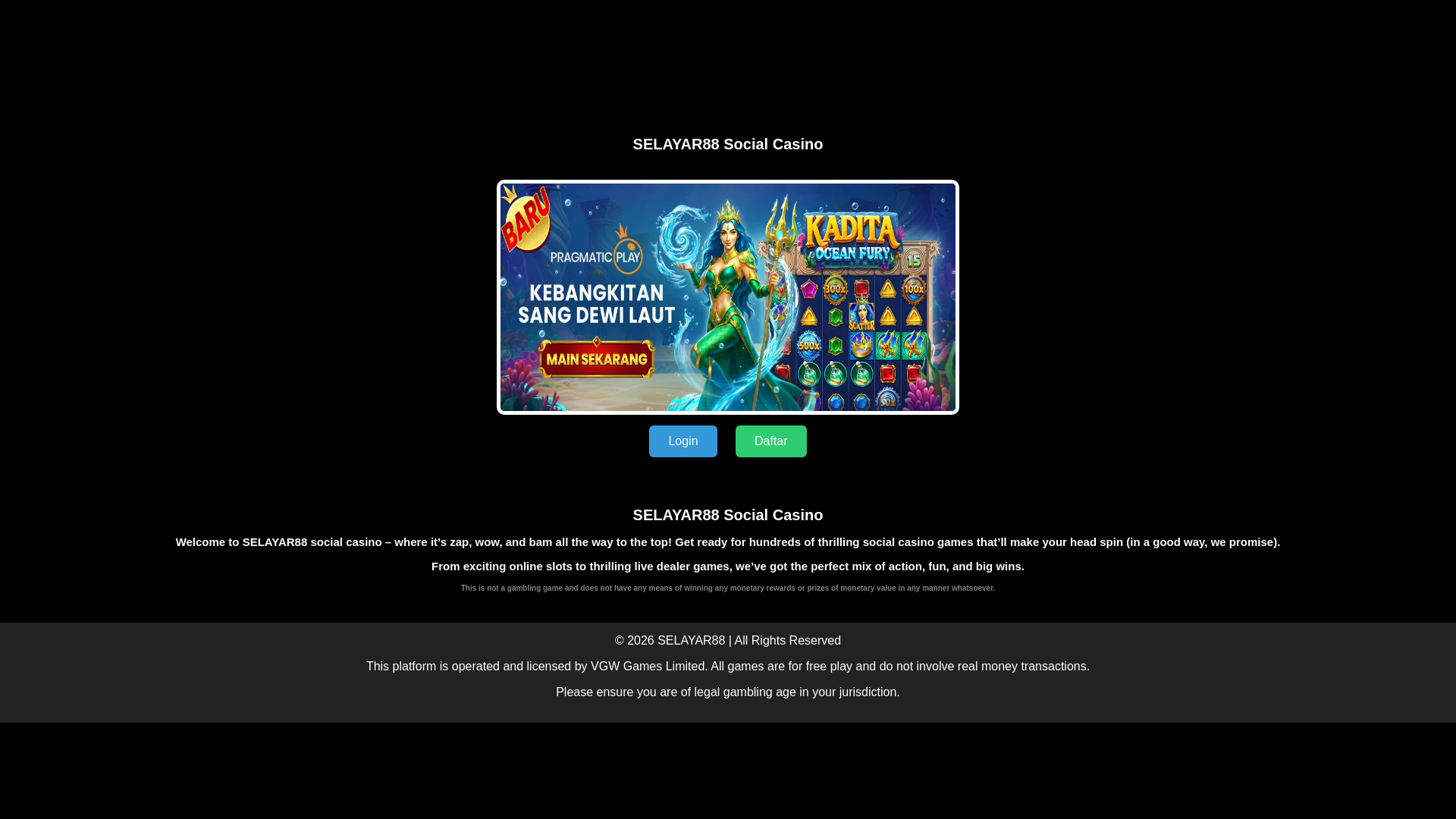 website screenshot of https://selayar88hello.club/