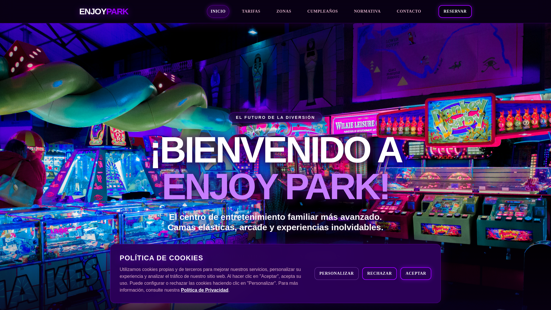 website screenshot of https://enjoyparkzaragoza.com/