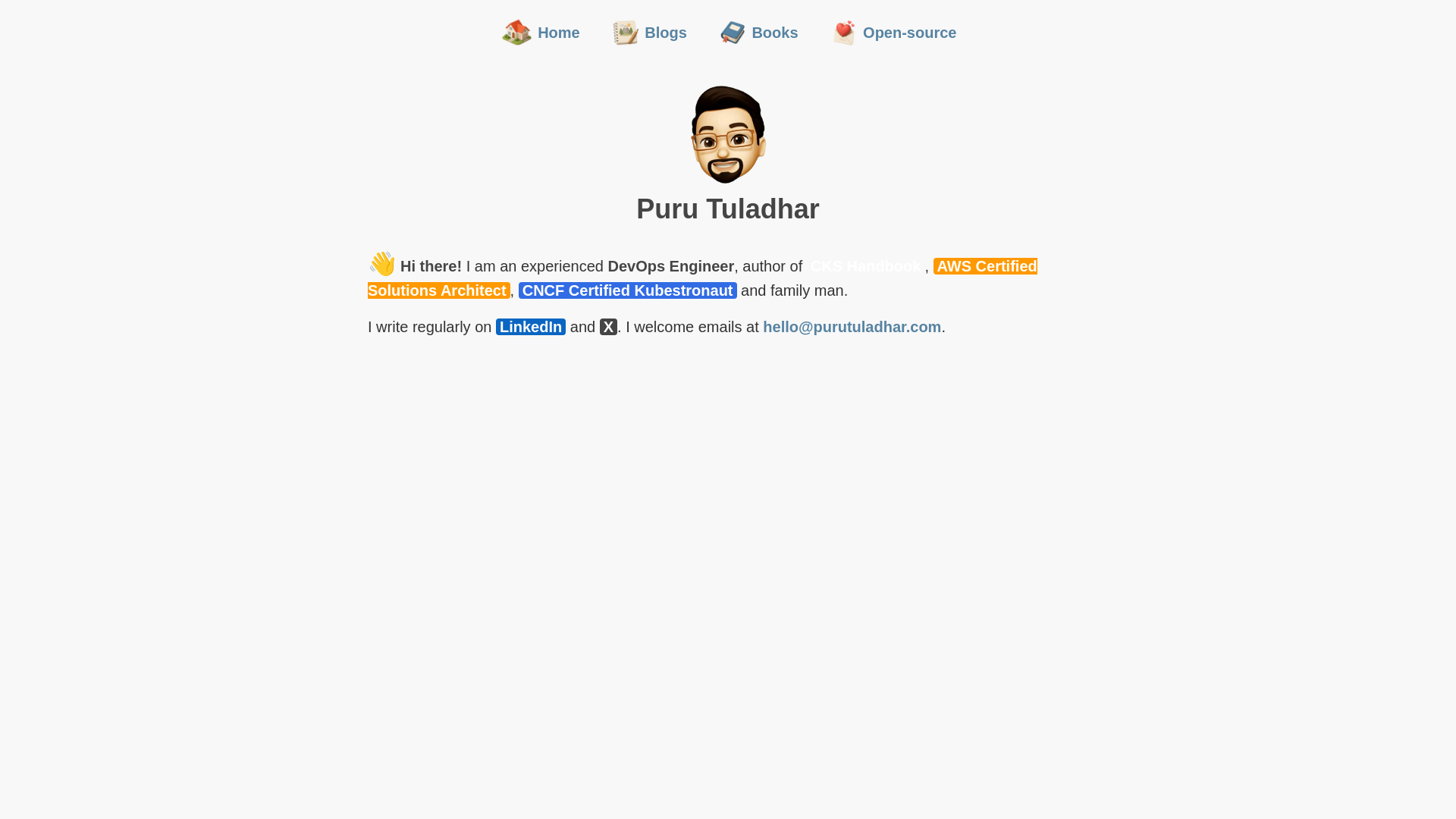 website screenshot of https://purutuladhar.pages.dev/