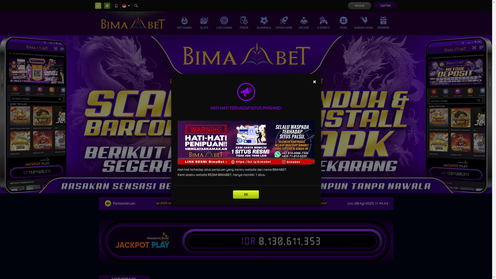 website screenshot of https://bima-only.net/