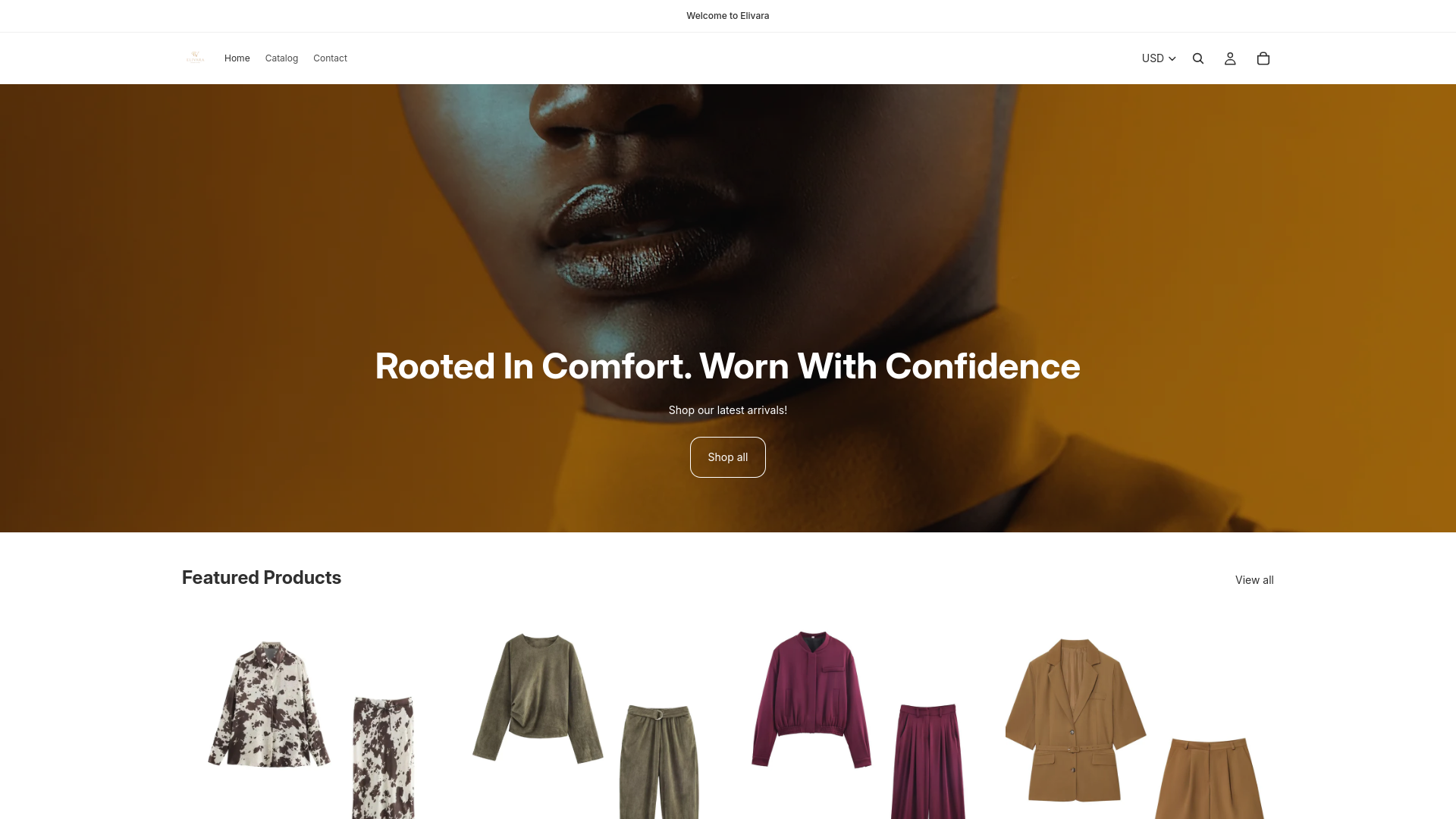 website screenshot of https://elivara.store/