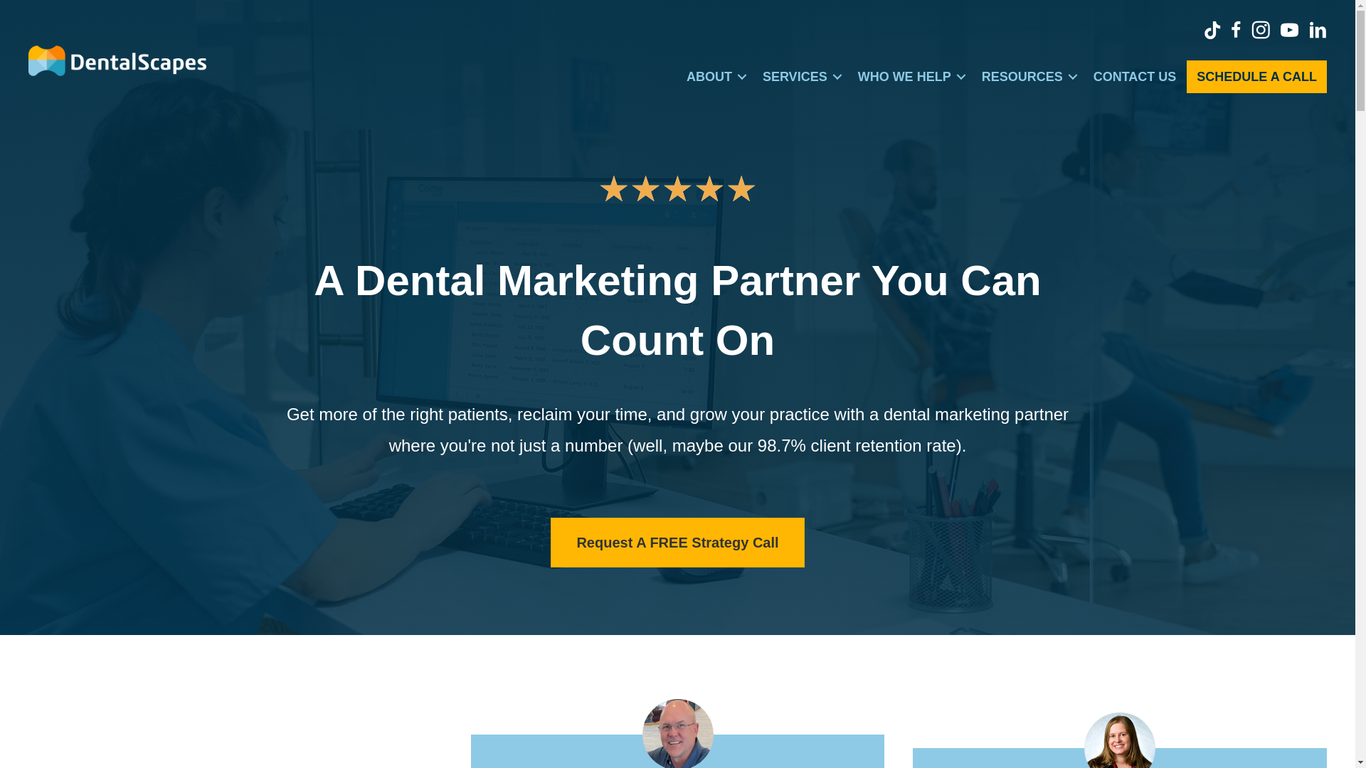 website screenshot of https://dentalscapesmktg.com/
