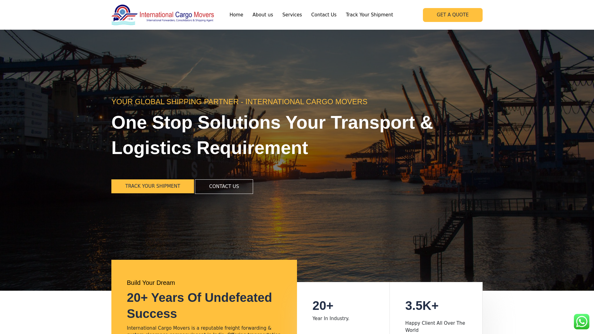 website screenshot of https://intcargomovers.com