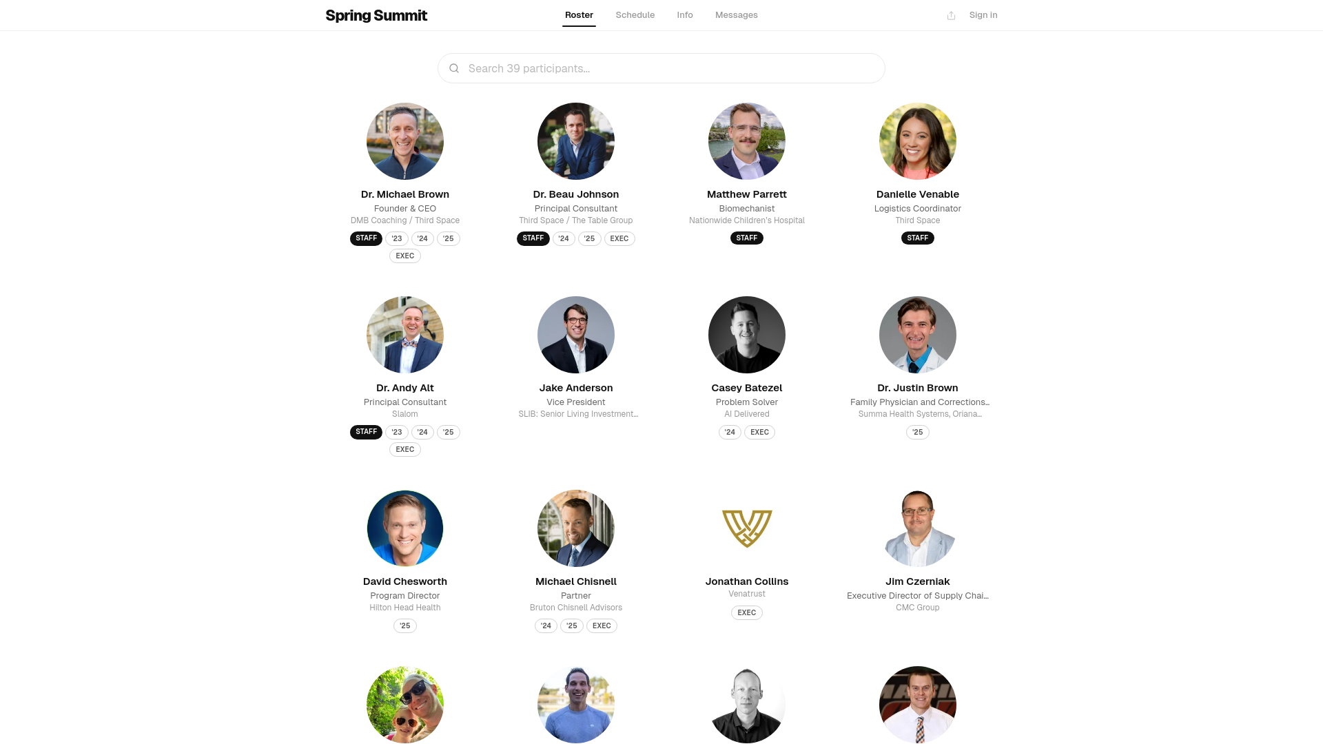 website screenshot of https://springsummit.app/