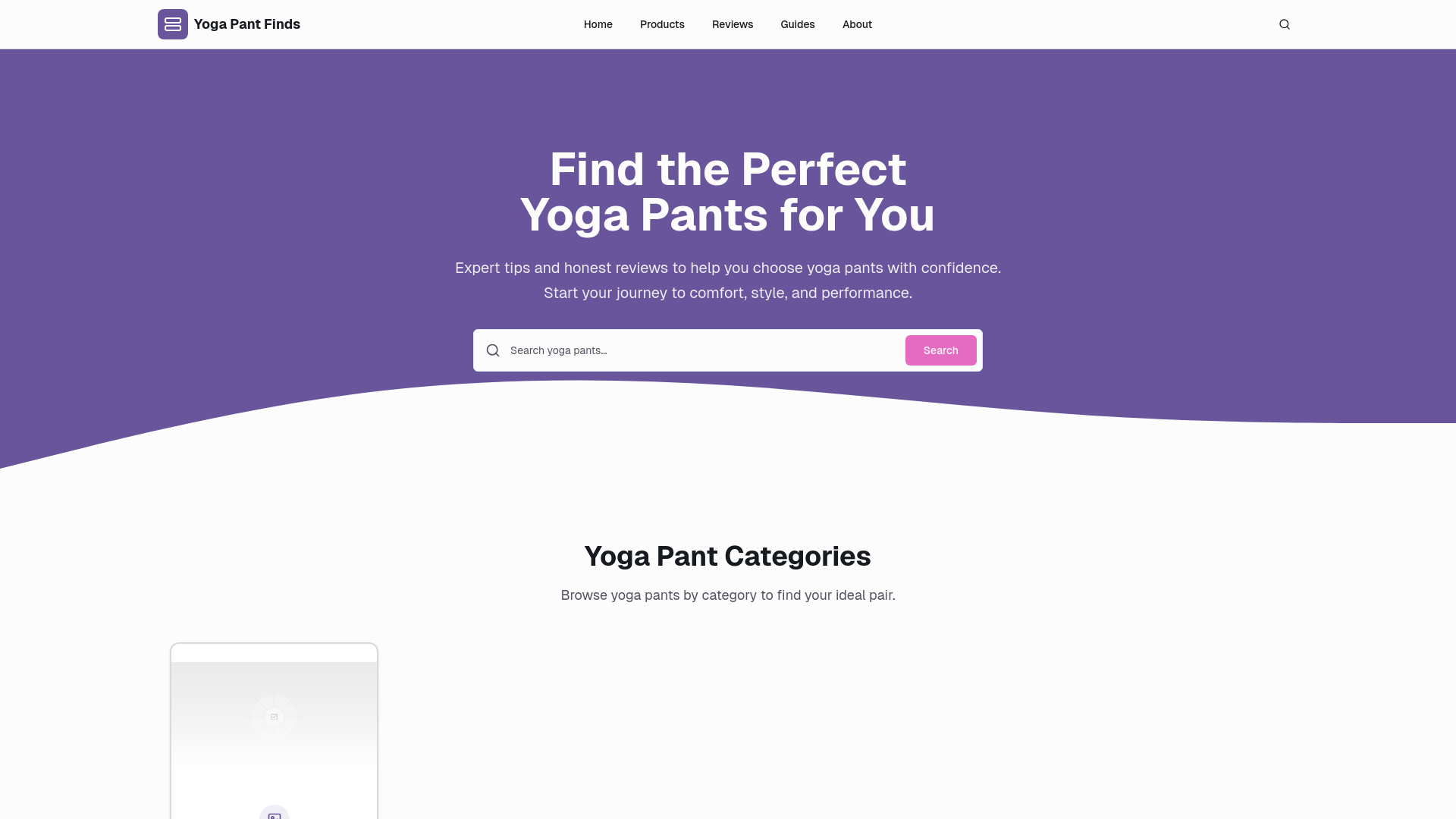 website screenshot of https://yogapantfinds-20260408-1526.pages.dev/