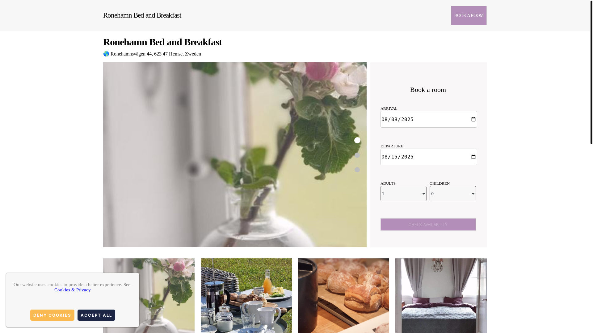 website screenshot of https://ronehamns-bed-and-breakfast.com.es/