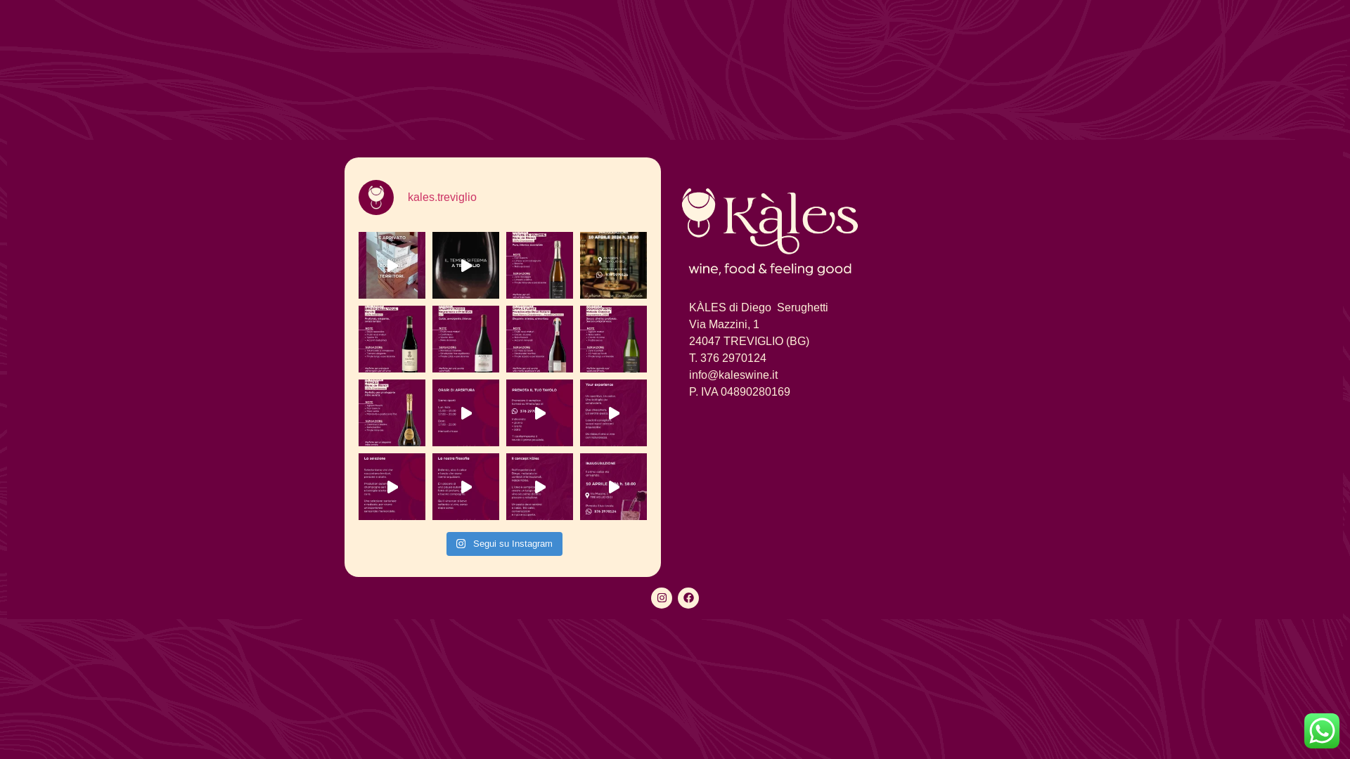 website screenshot of https://kaleswine.it