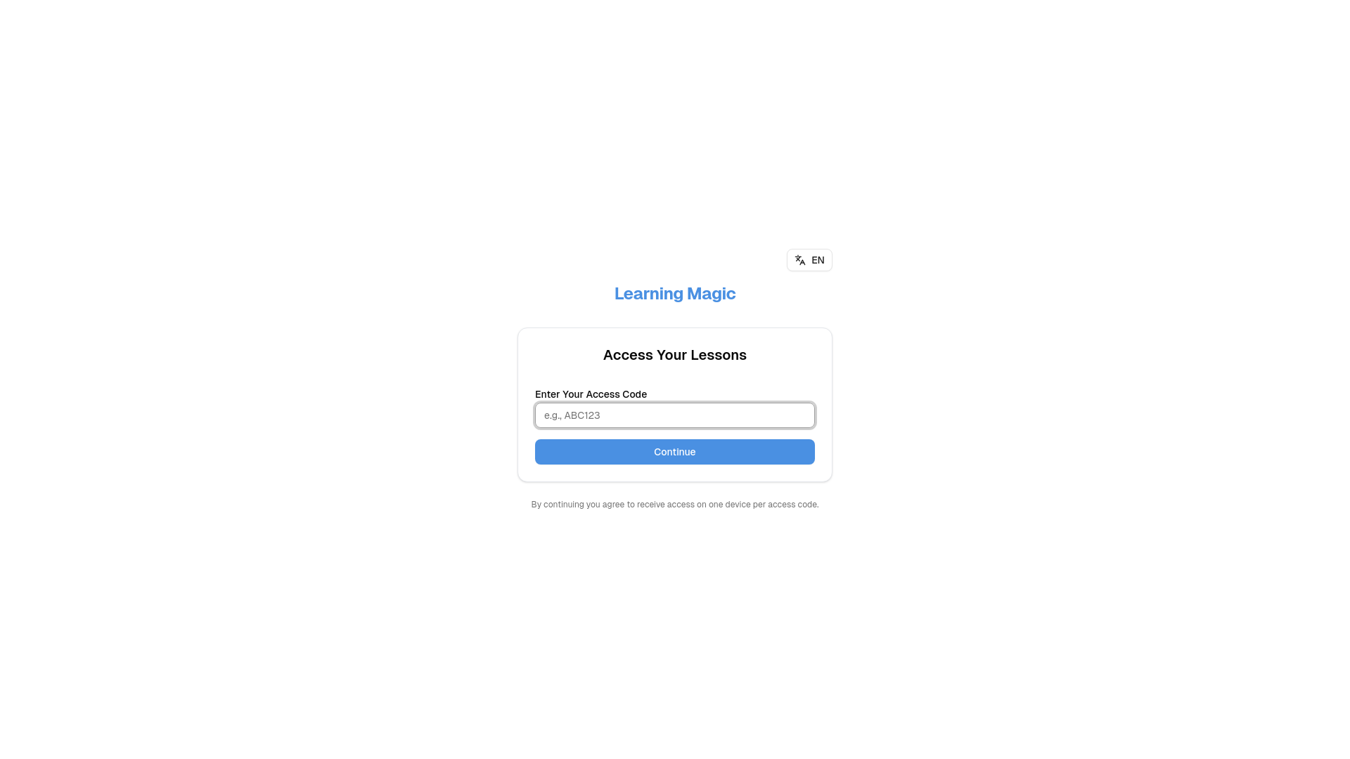 website screenshot of https://learningmagic.lk/