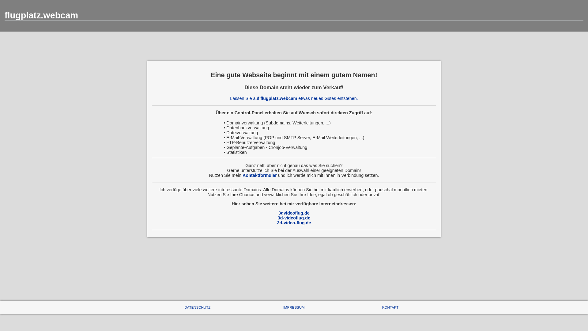 website screenshot of https://flugplatz.webcam/