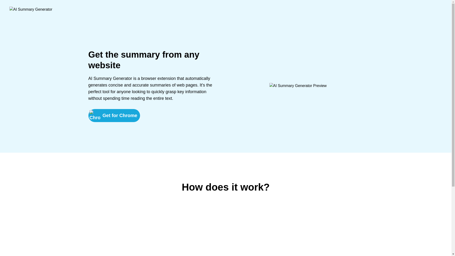 website screenshot of https://ai-sum-gen-landing.pages.dev/
