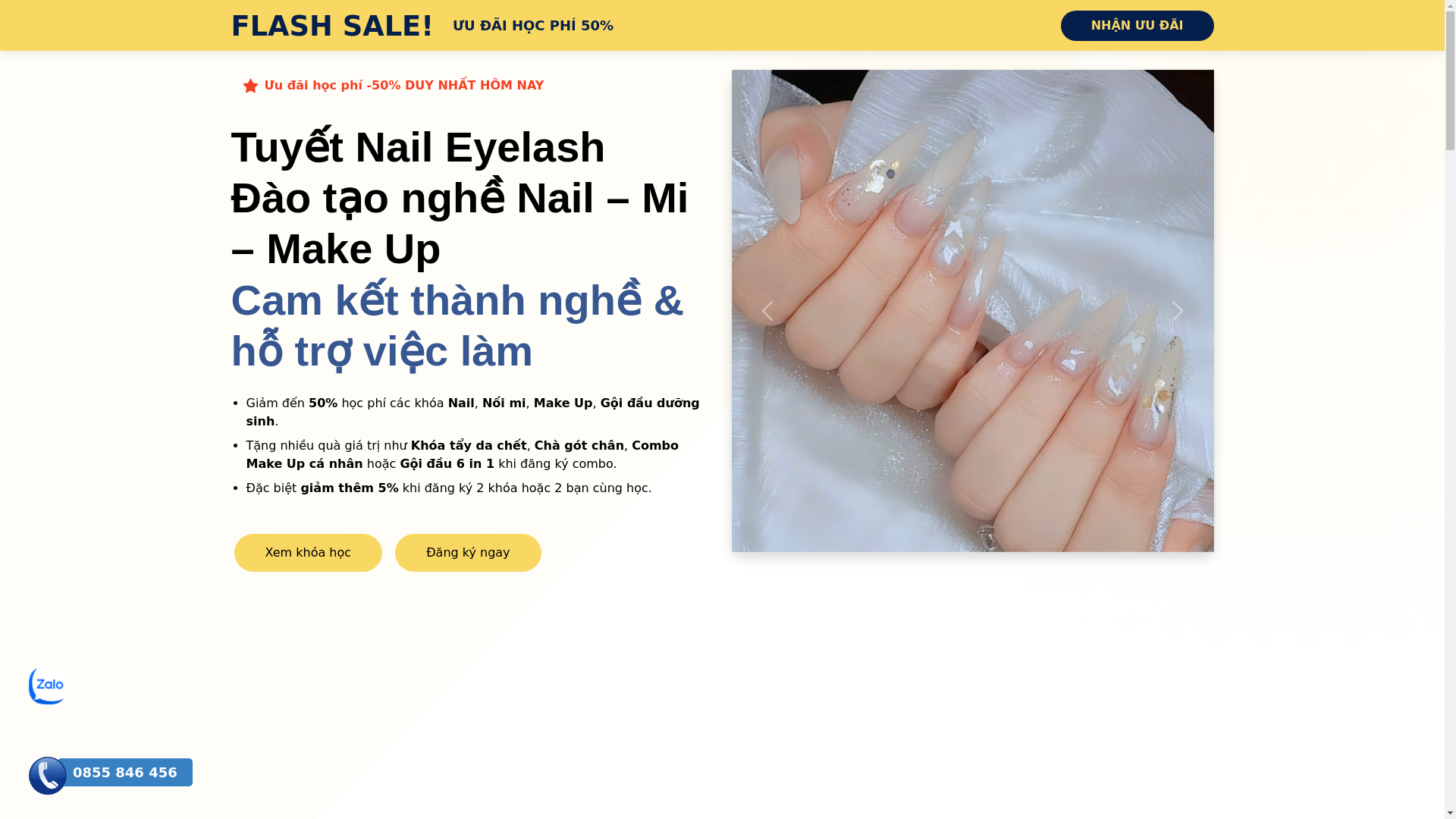 website screenshot of https://daotaohocviennaileyelash.com/