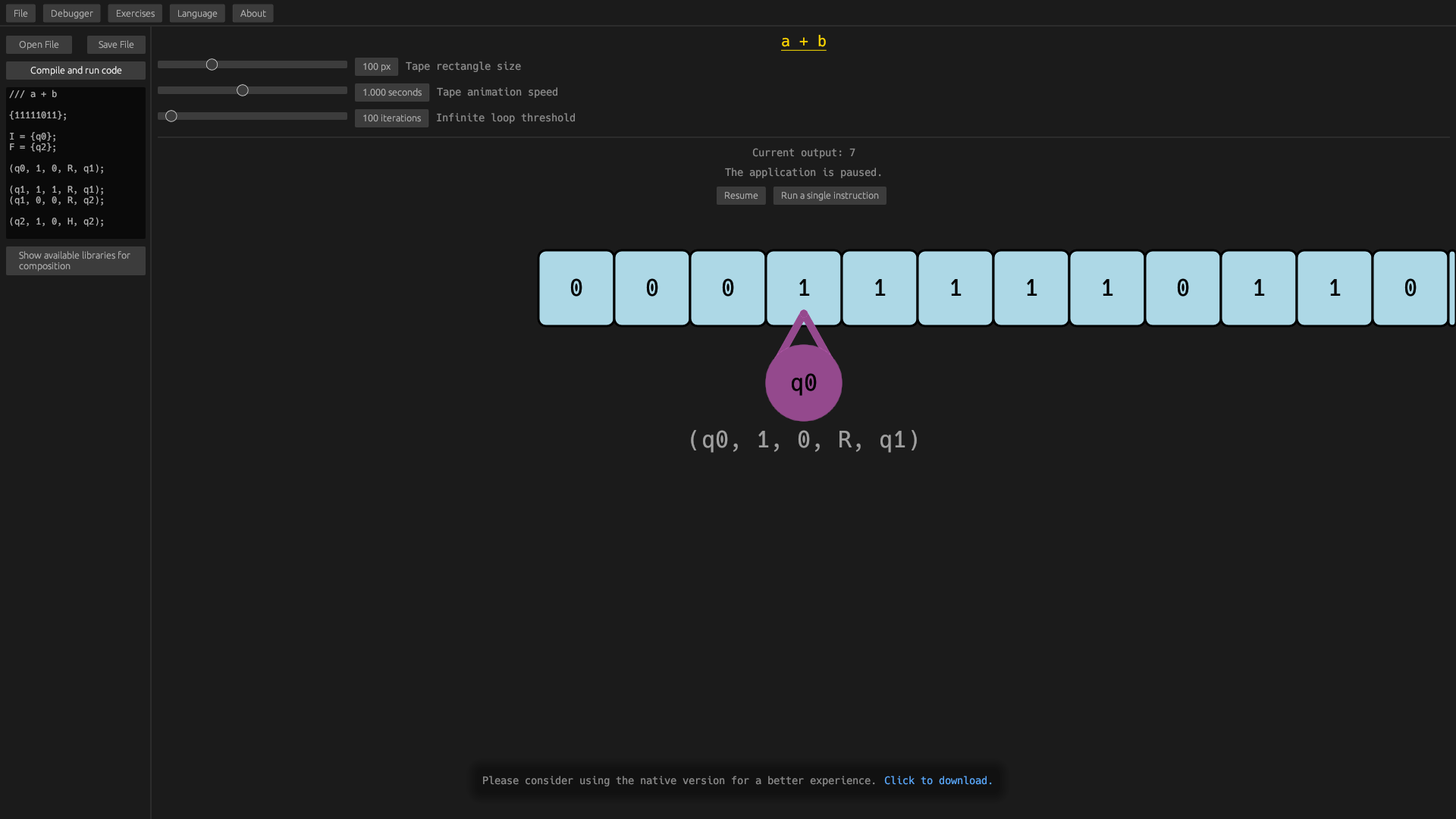 website screenshot of https://turing-machine.pages.dev/