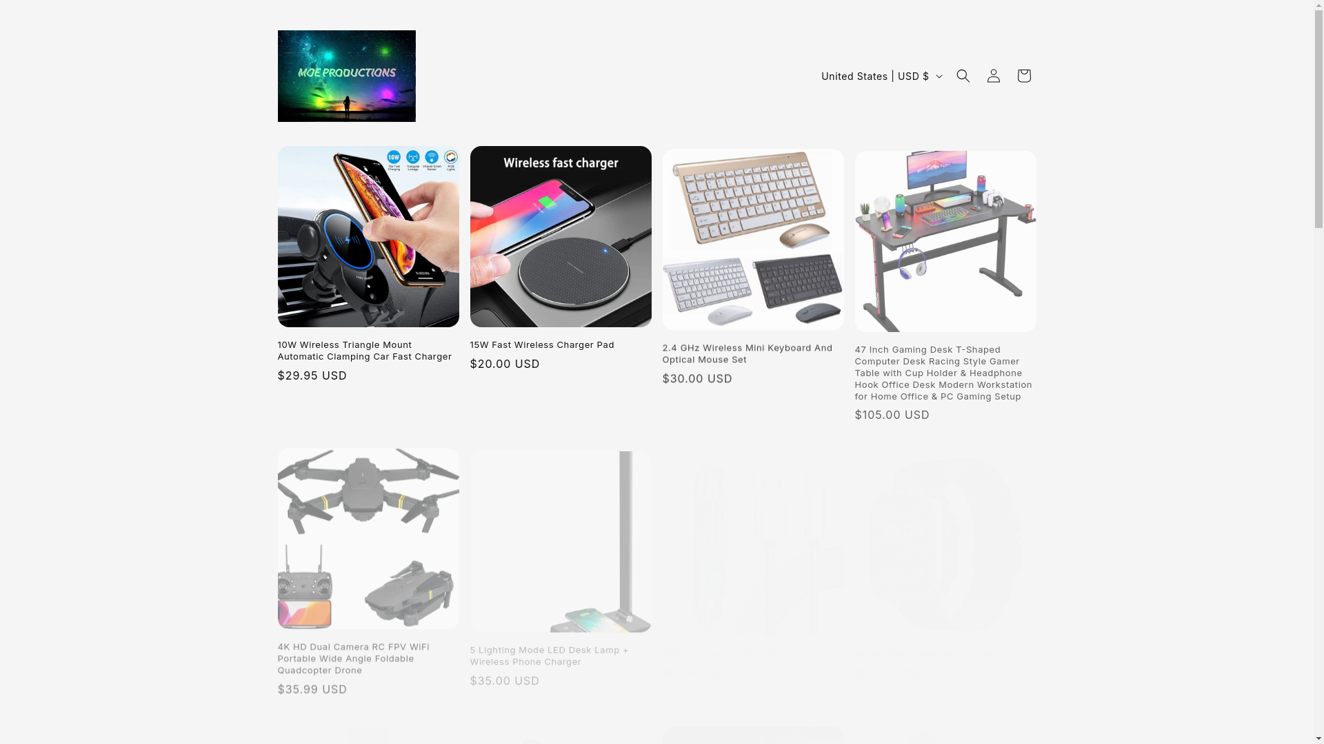 website screenshot of https://moeproductions.online/