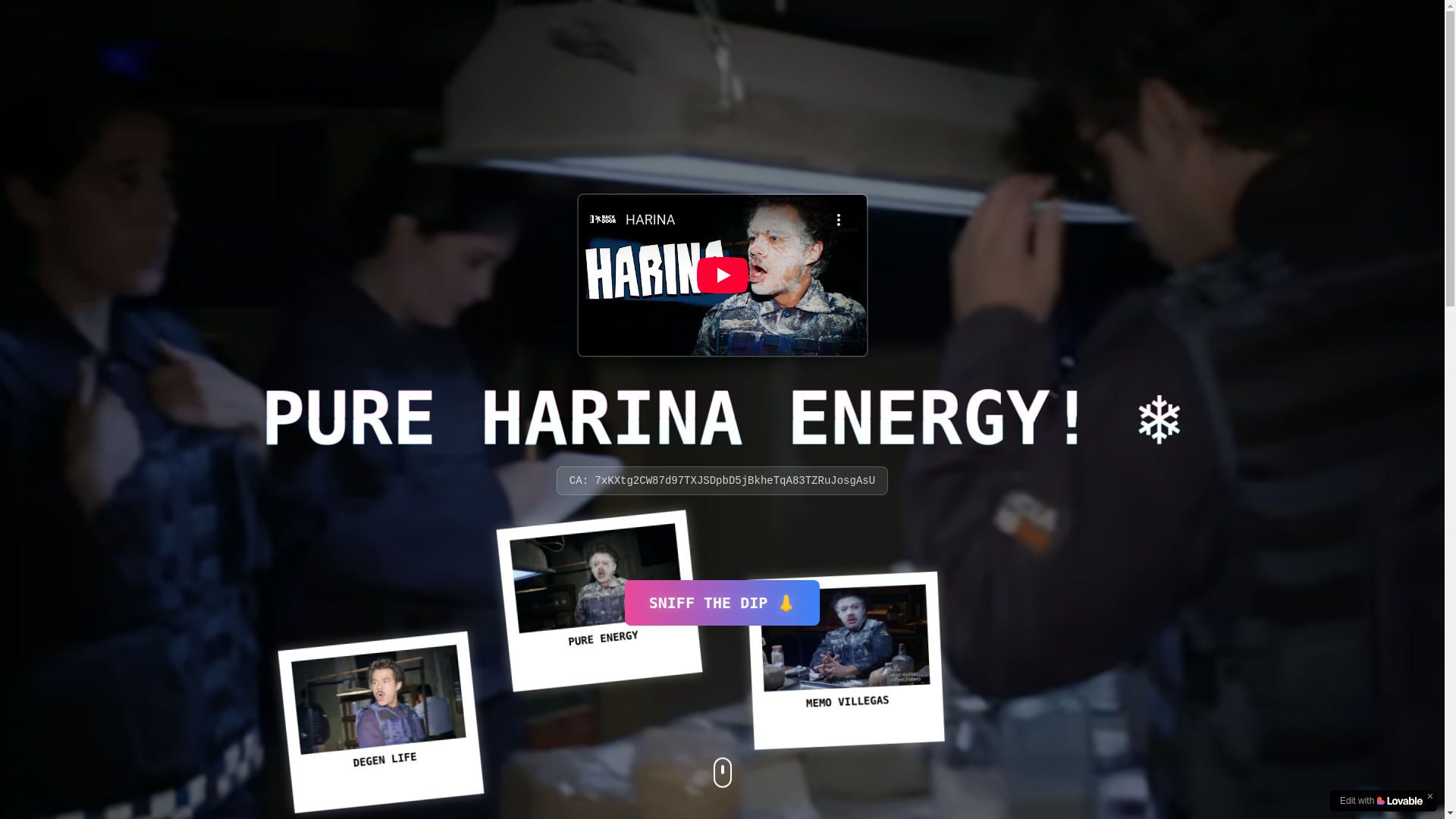 website screenshot of https://harinacoin.com/