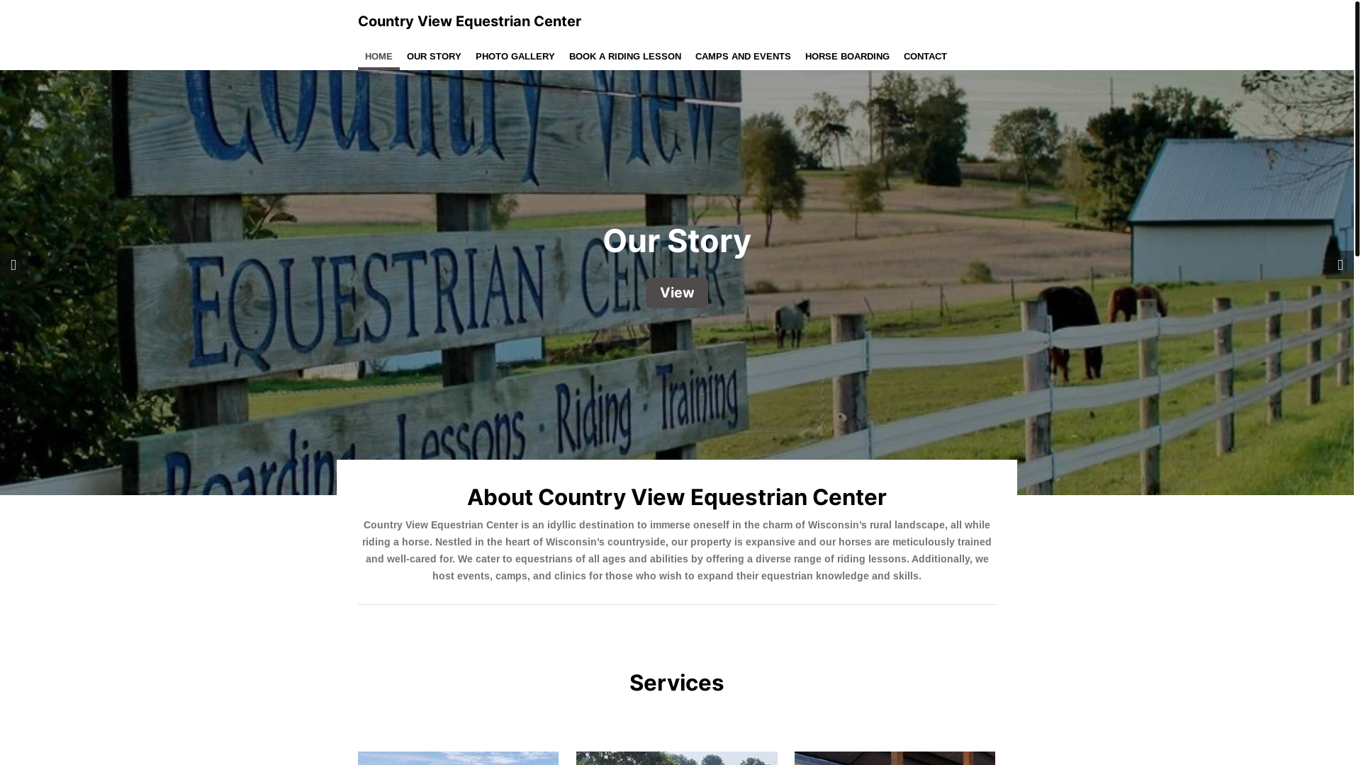 website screenshot of https://country-view-equestrian-center.com/