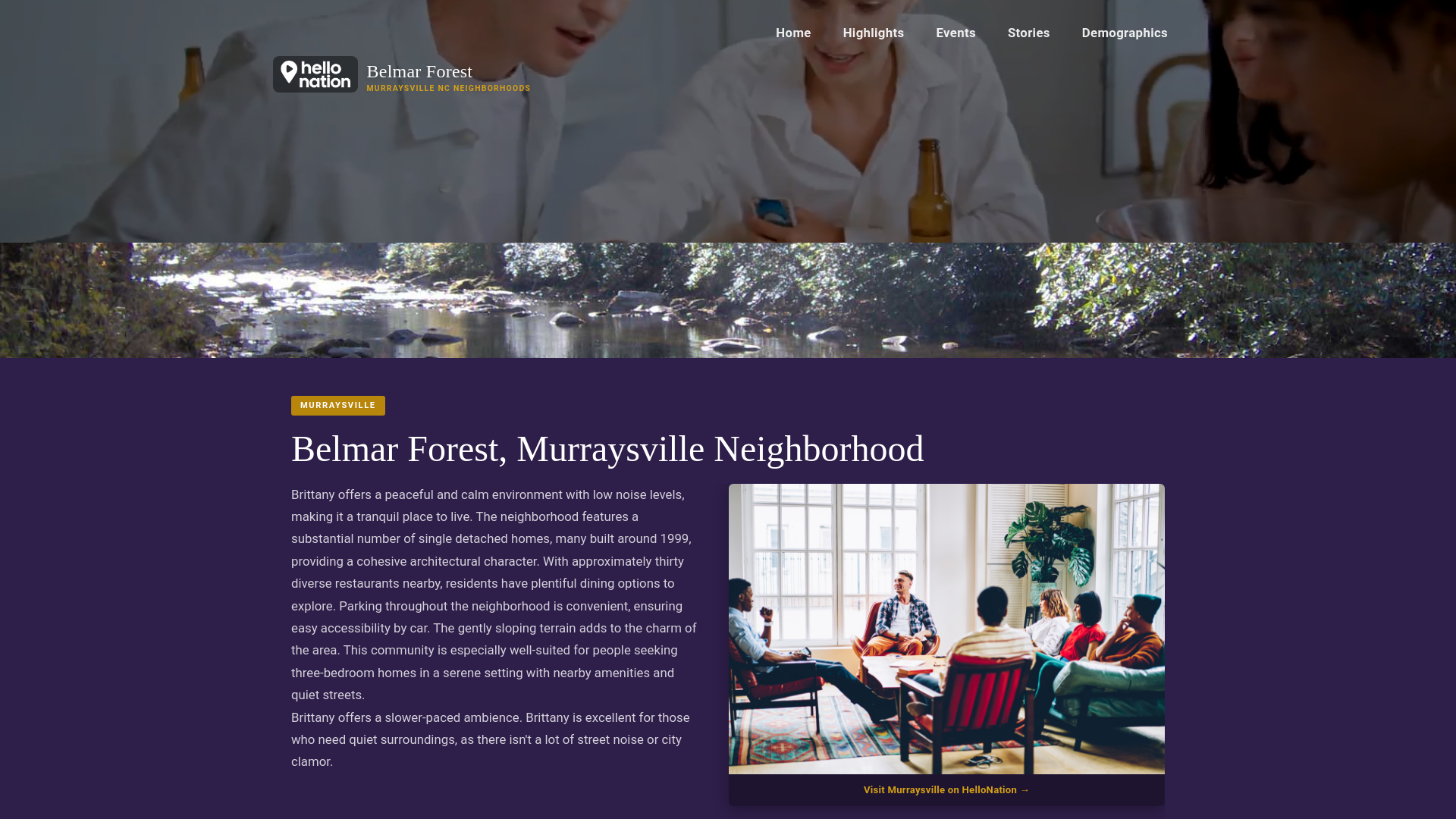website screenshot of https://belmarforestneighborhood.org/