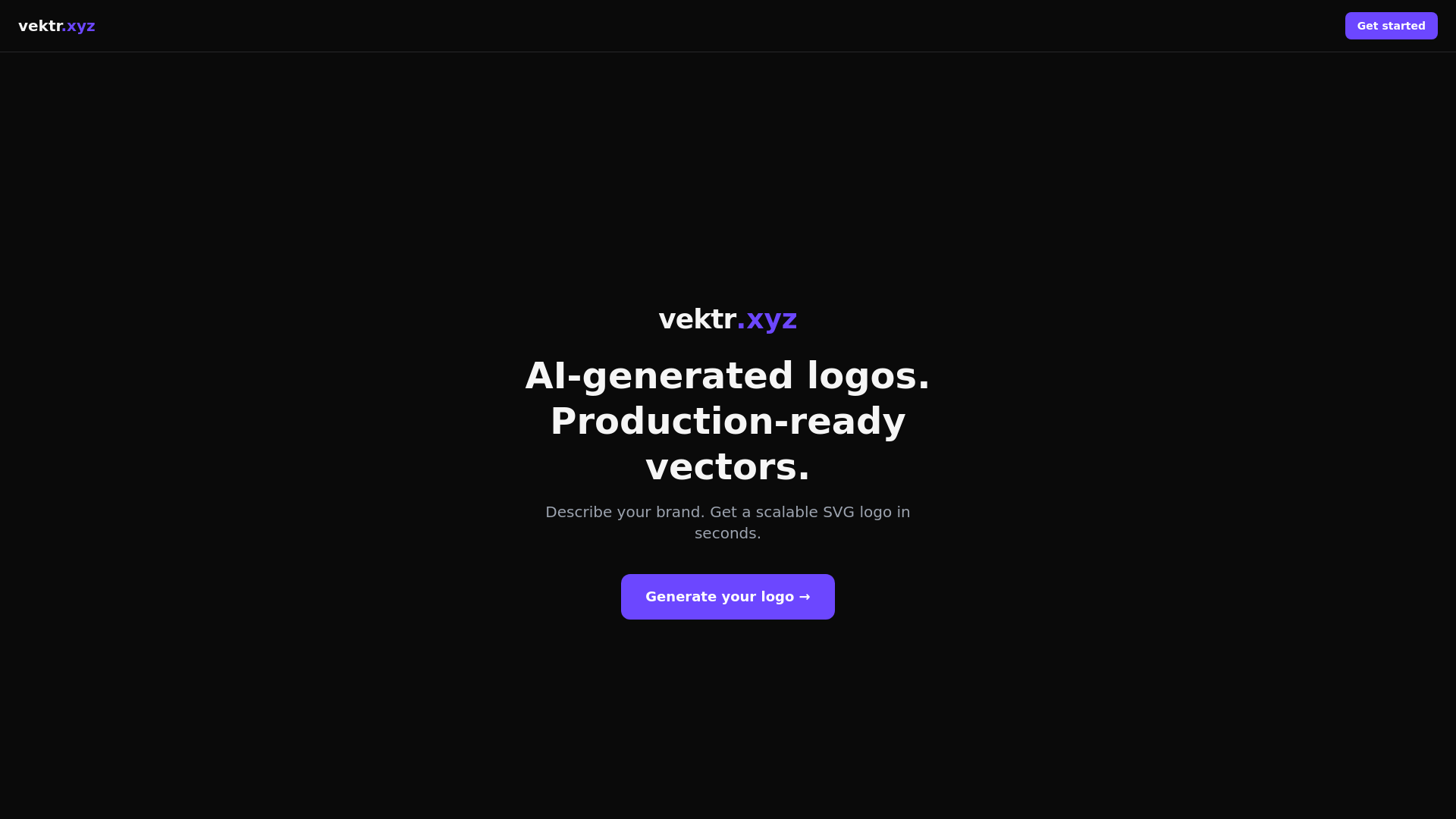website screenshot of https://vektr.xyz
