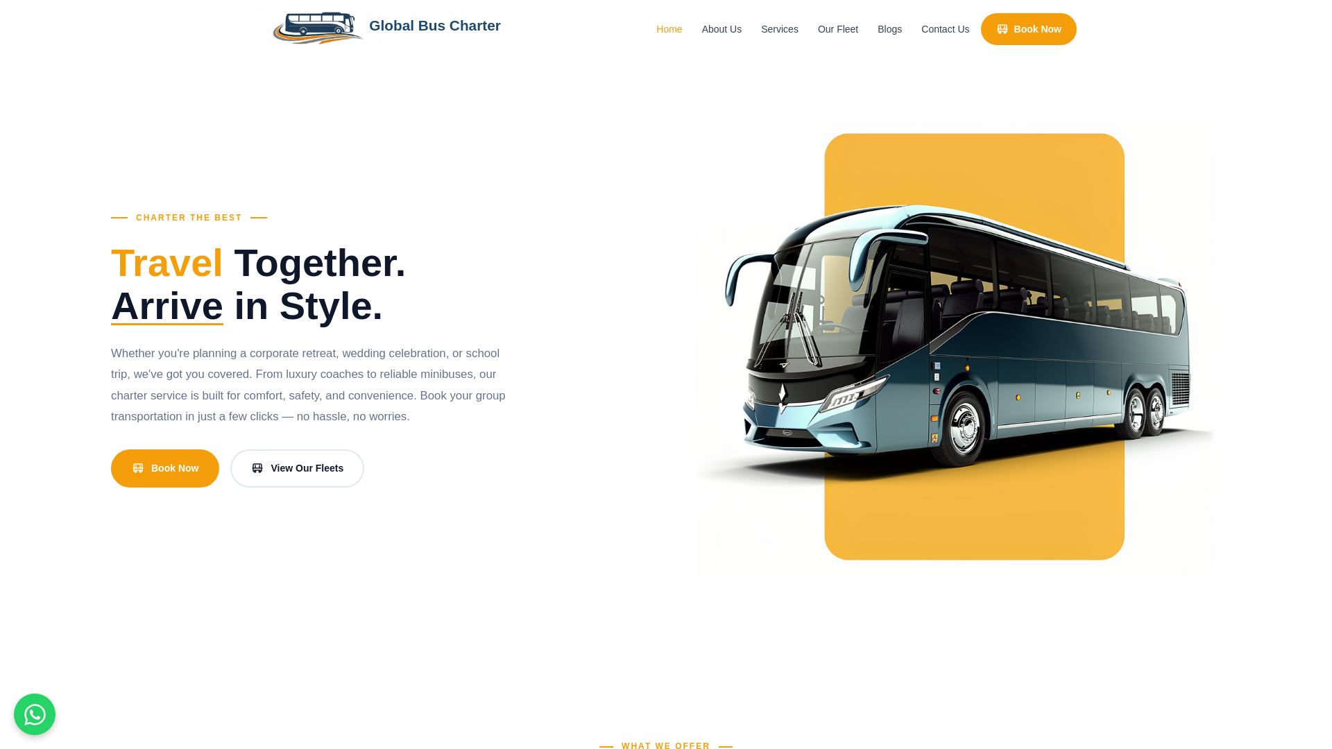 website screenshot of https://globalbuscharters.com/