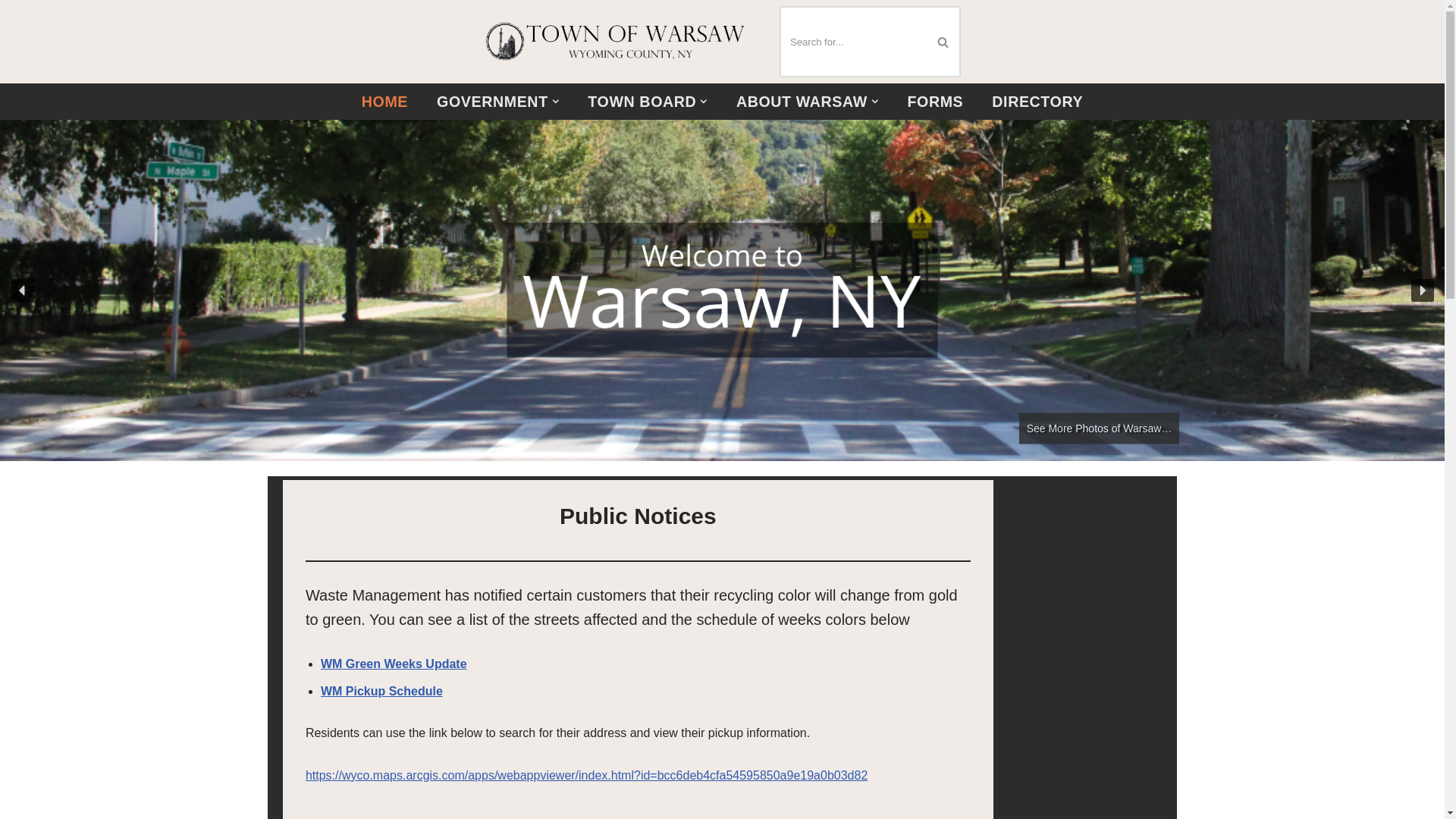 website screenshot of https://townofwarsawny.gov/