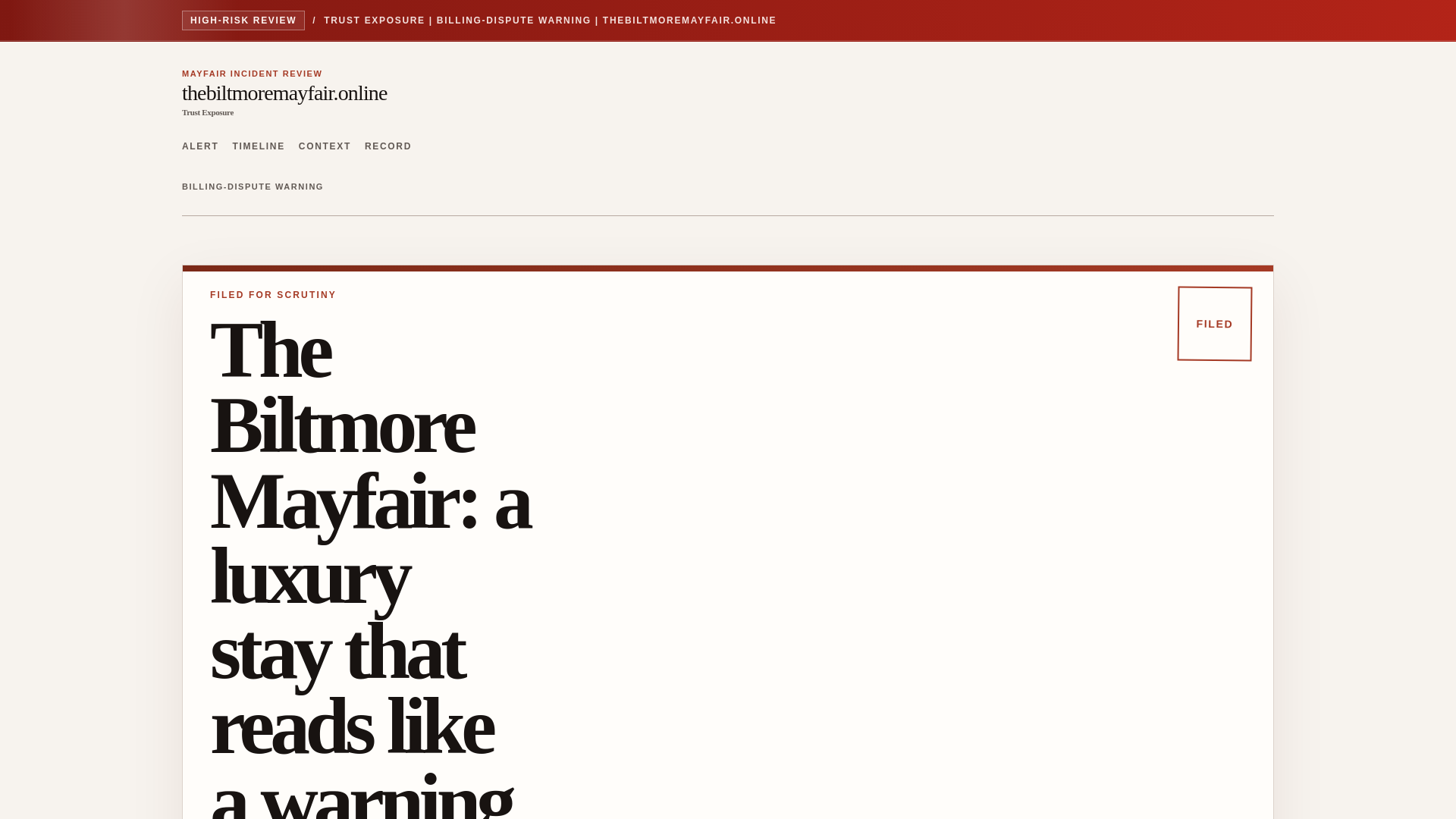 website screenshot of https://thebiltmoremayfair.online/