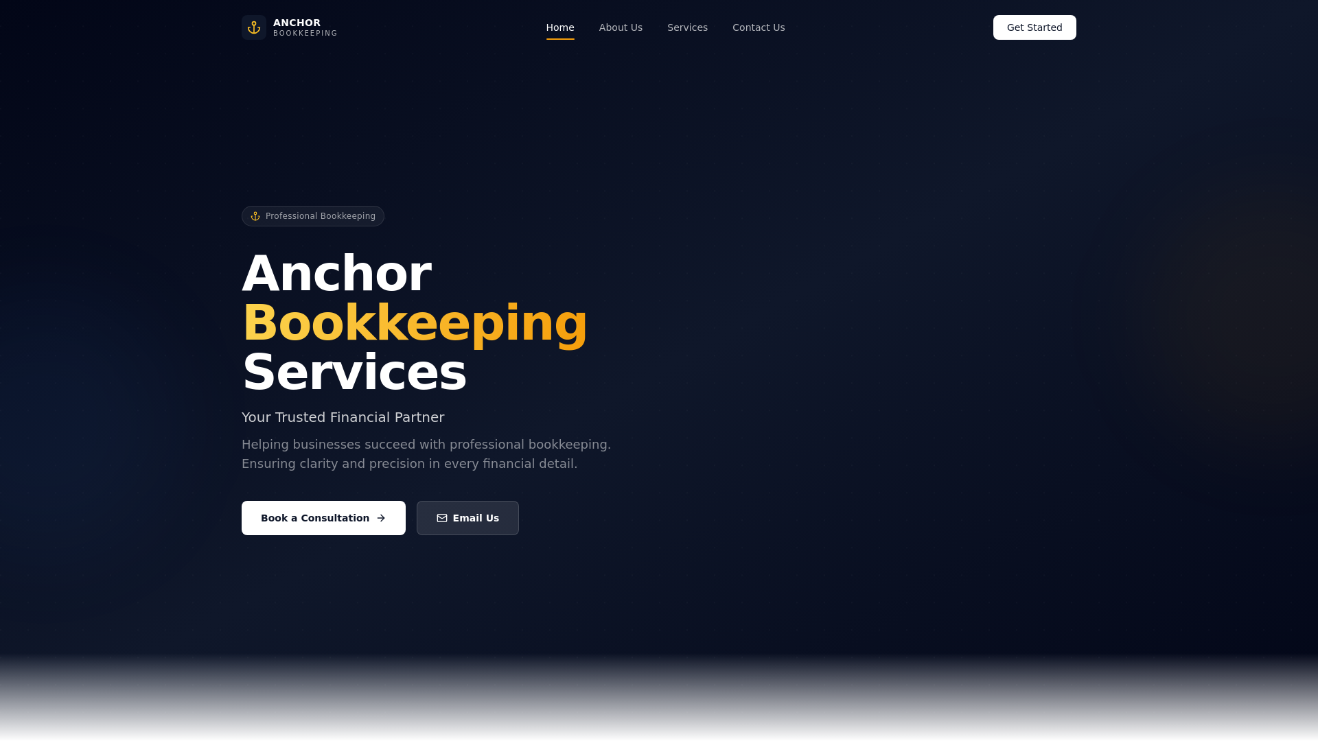 website screenshot of https://anchorbookkeeping.co.za/