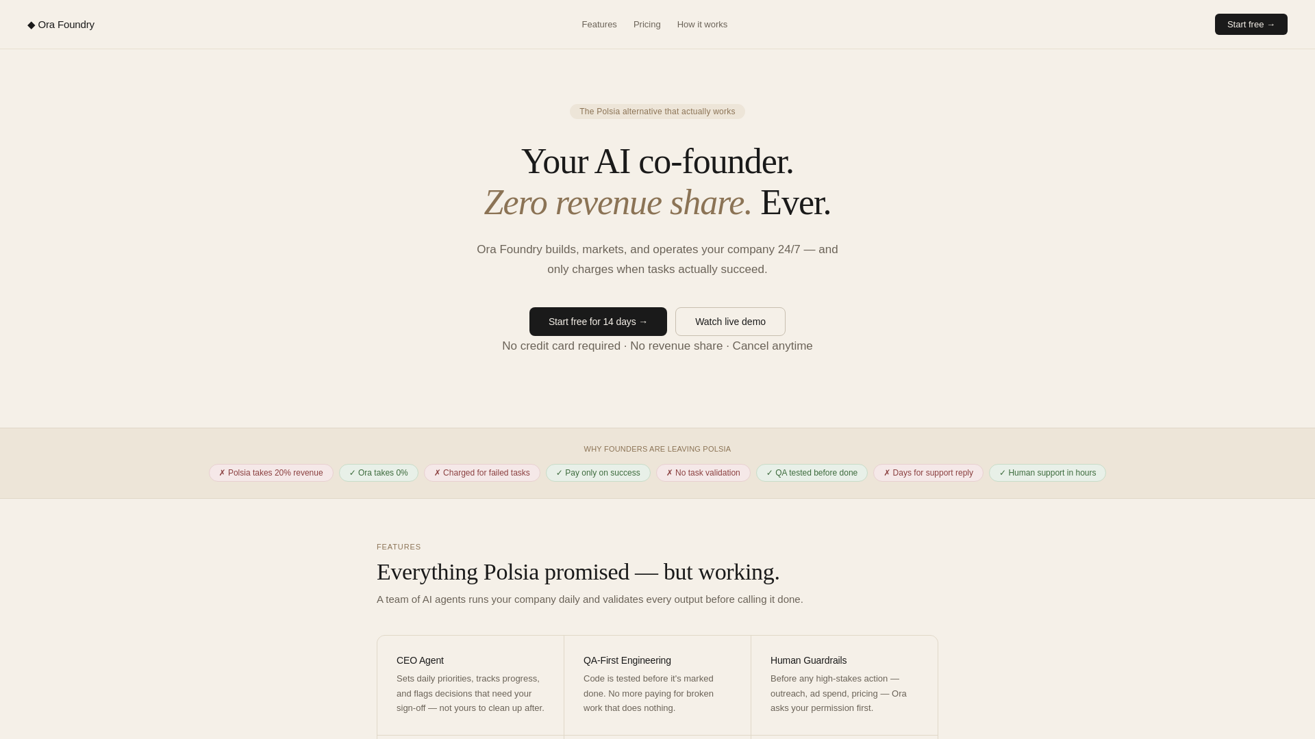 website screenshot of https://orafoundry.com/