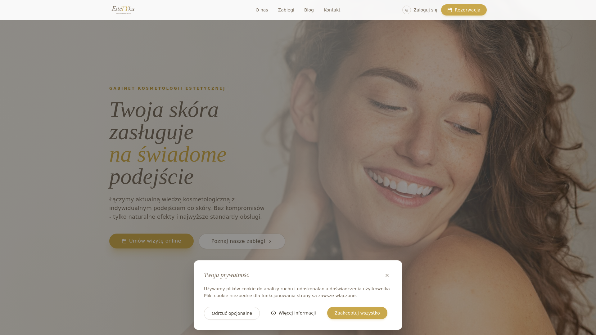 website screenshot of https://estetyka-koszalin.pl