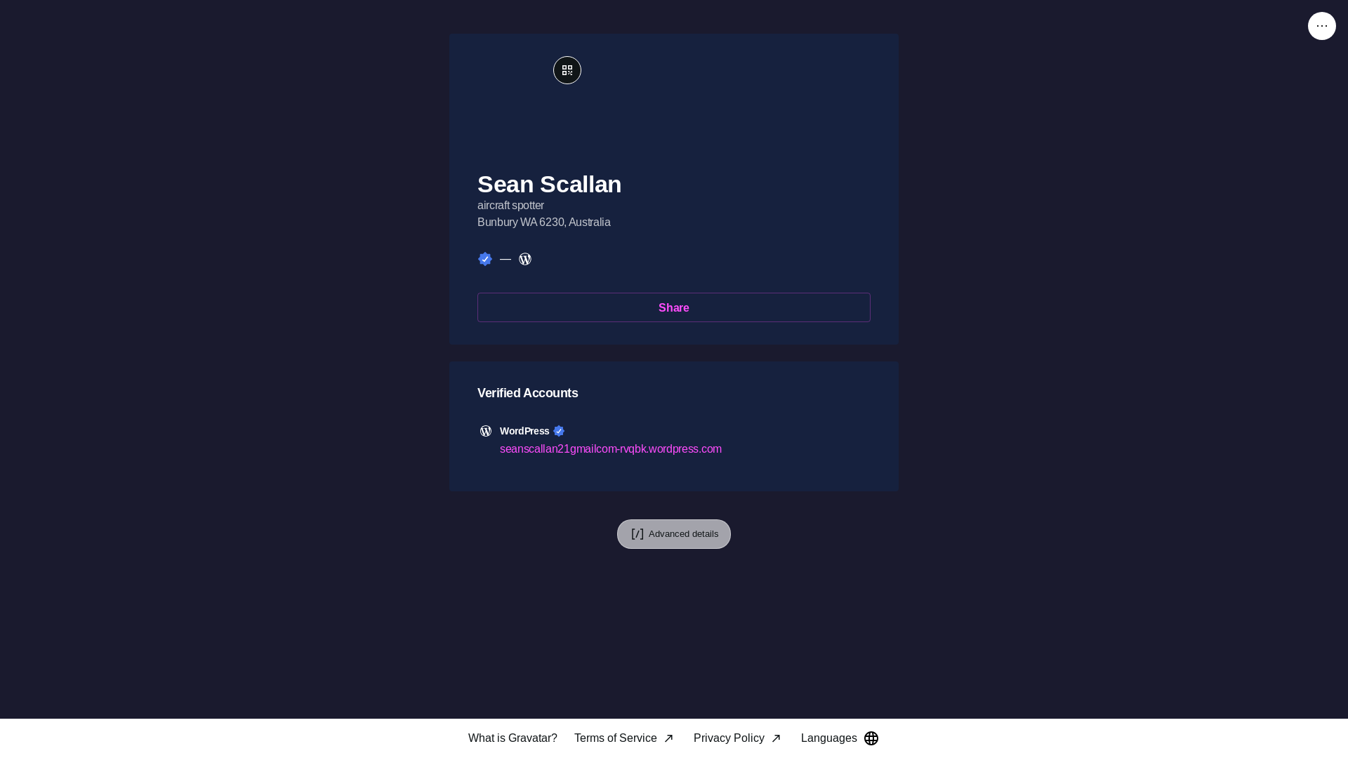 website screenshot of https://seanscallanavation.link/