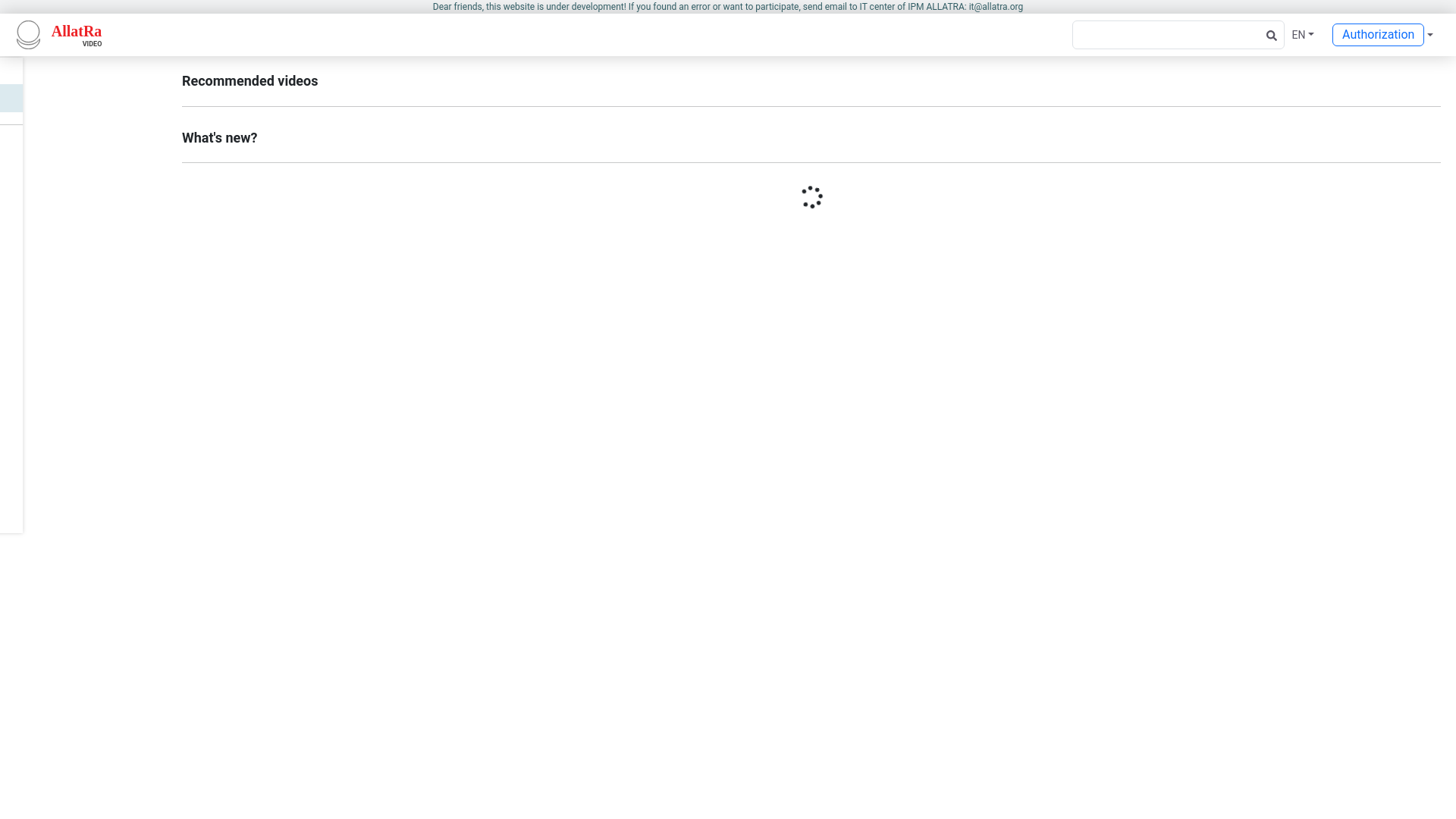 website screenshot of https://allatra.video/