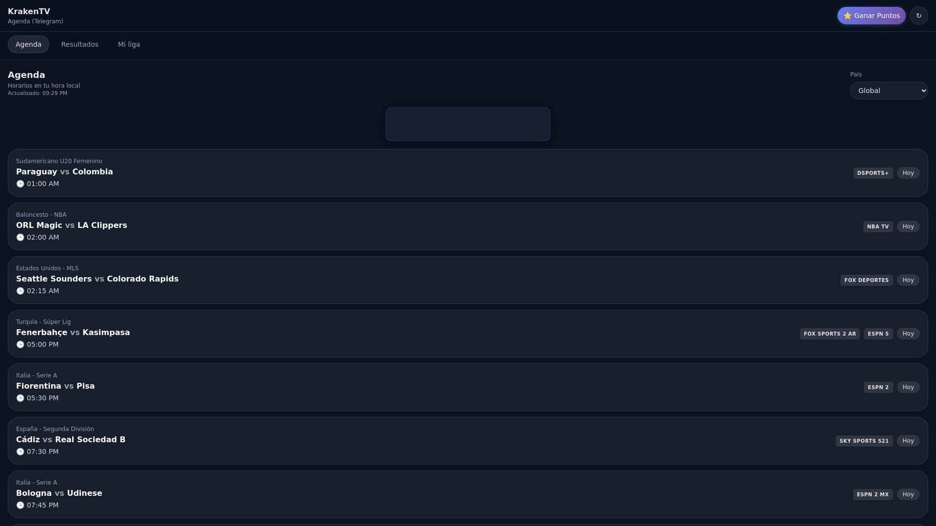 website screenshot of https://my.krakentv.app/