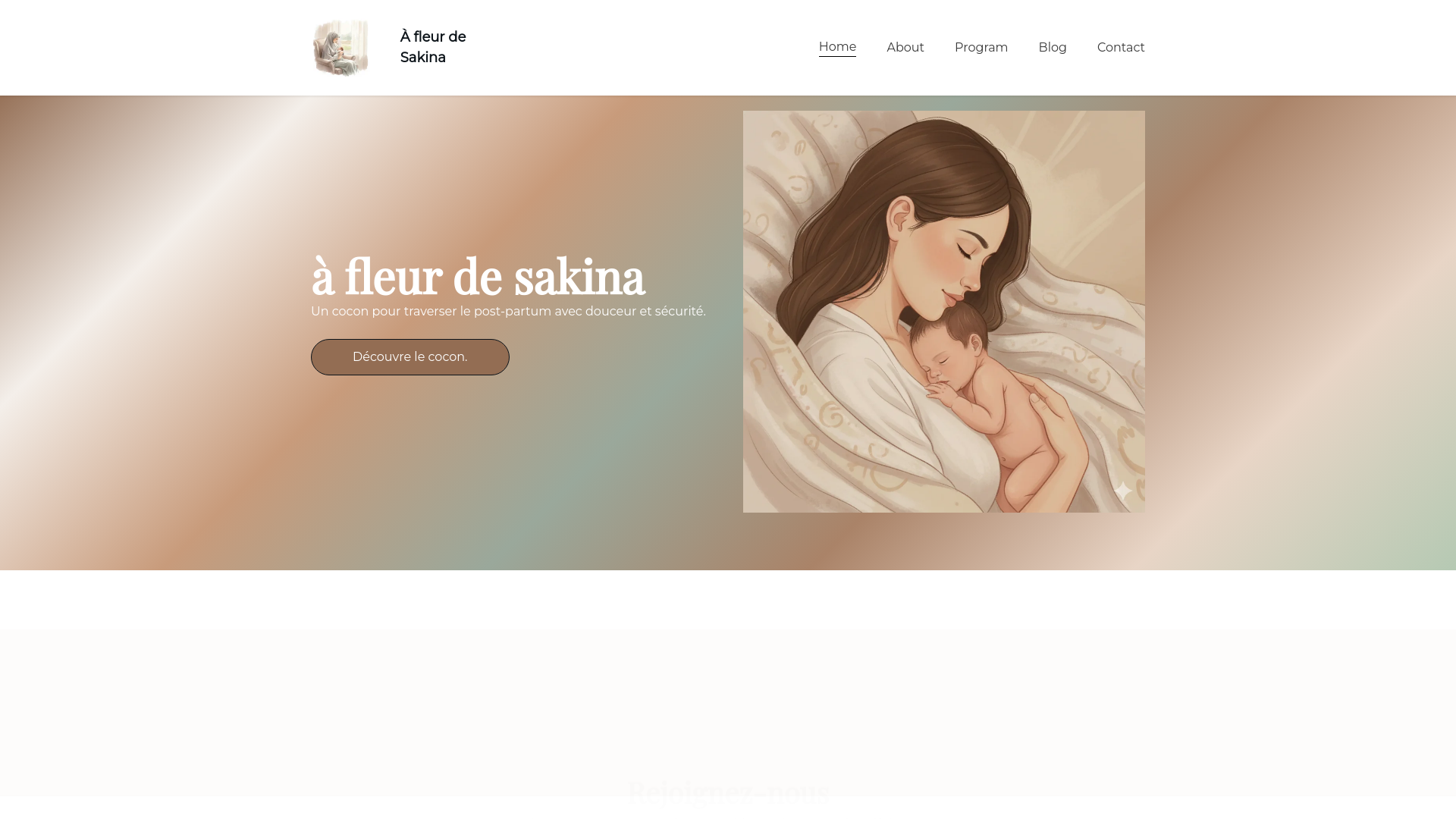 website screenshot of https://afleurdesakina.fr/