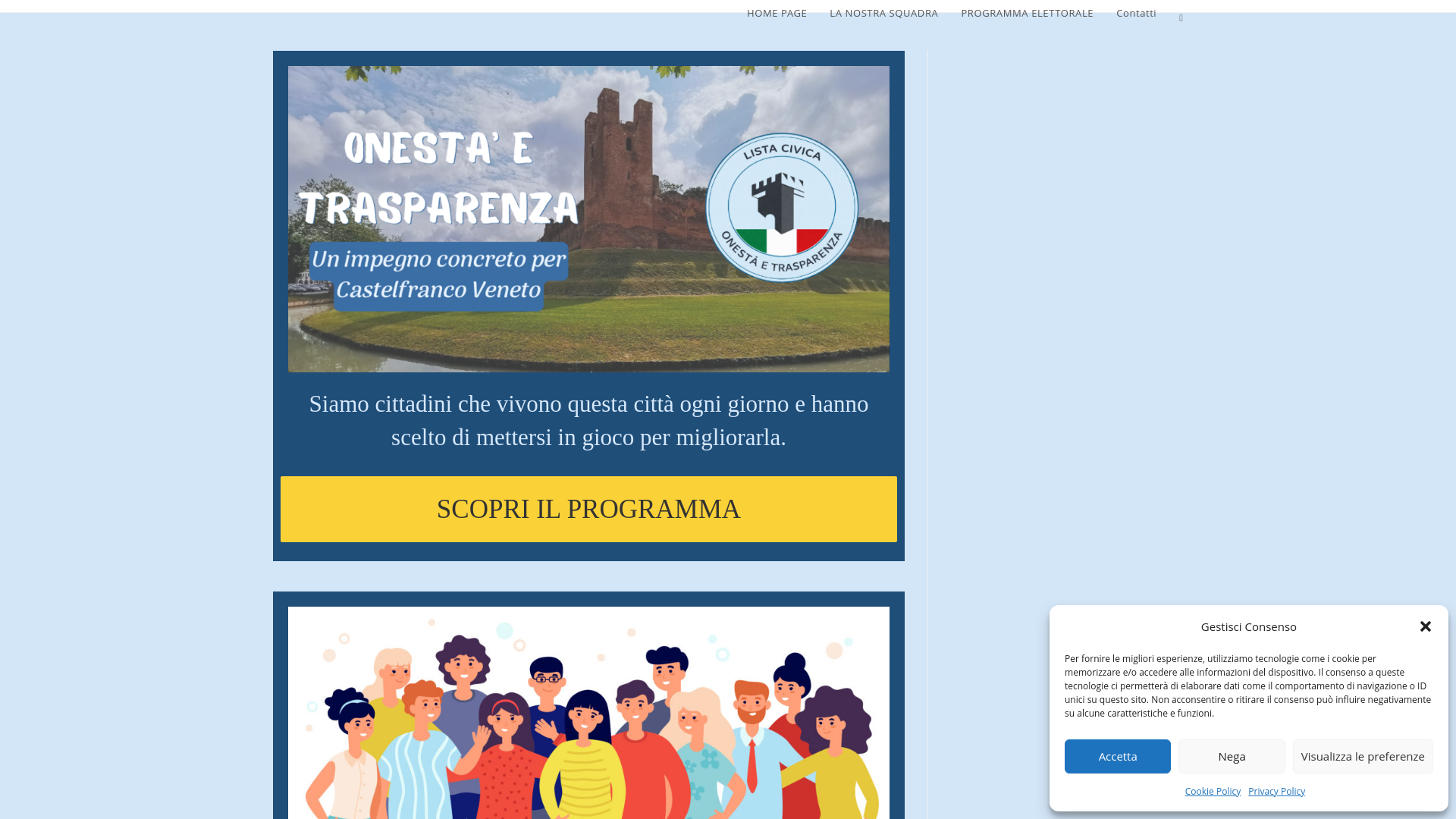 website screenshot of https://listacivicaonestaetrasparenza.it