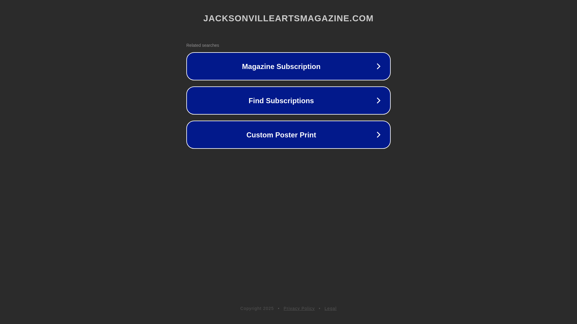 website screenshot of https://jacksonvilleartsmagazine.com/