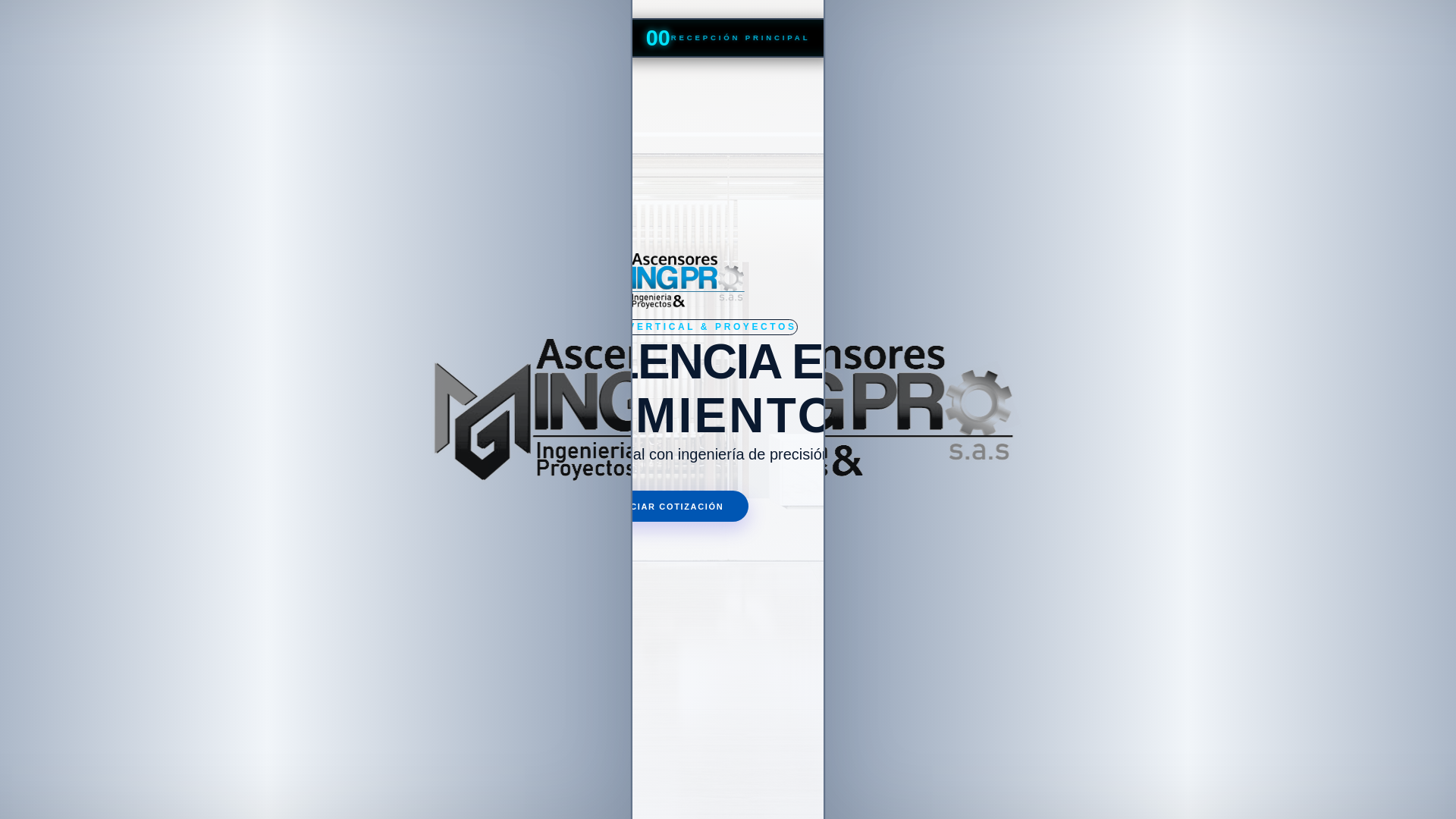 website screenshot of https://ascensoresmg.com.co/