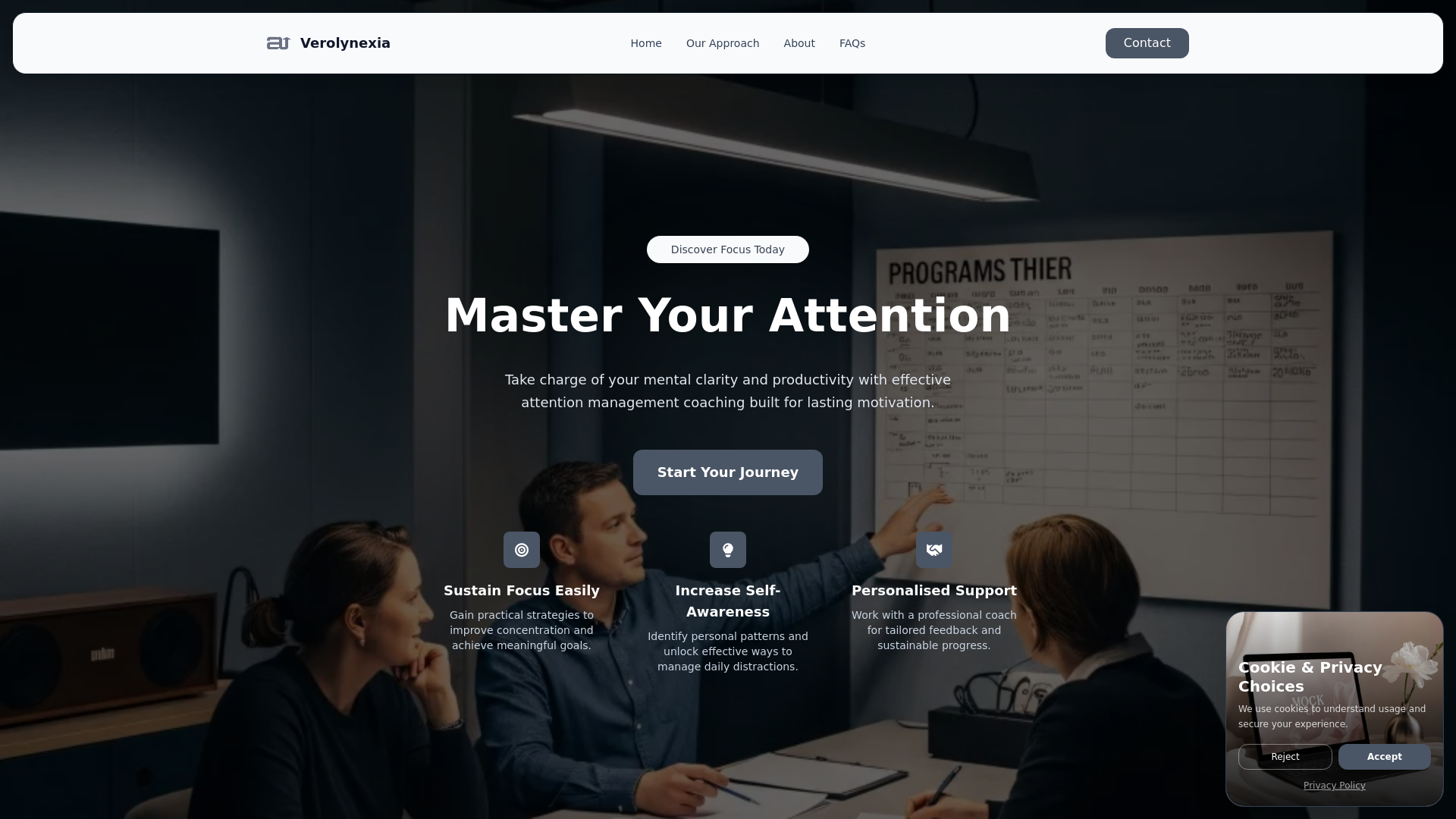 website screenshot of https://verolynexia.world
