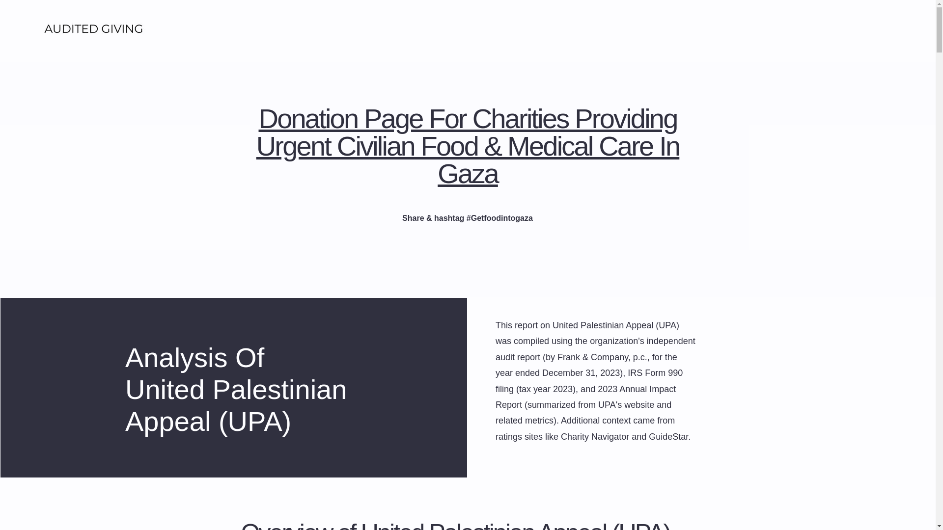 website screenshot of https://auditedgiving.com/